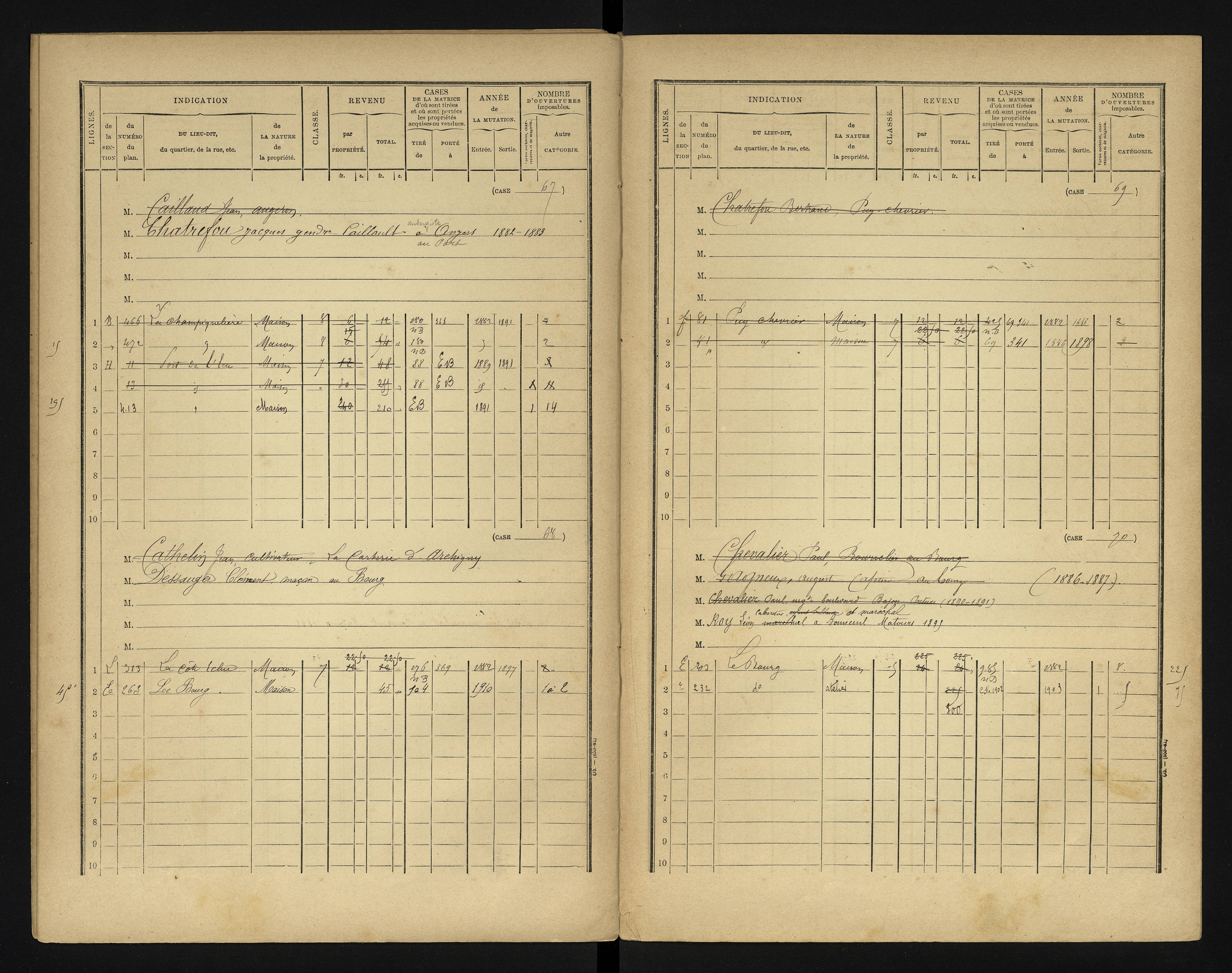 Bonneuil-Matours - FRAD086_cadastre Cases 1-444 