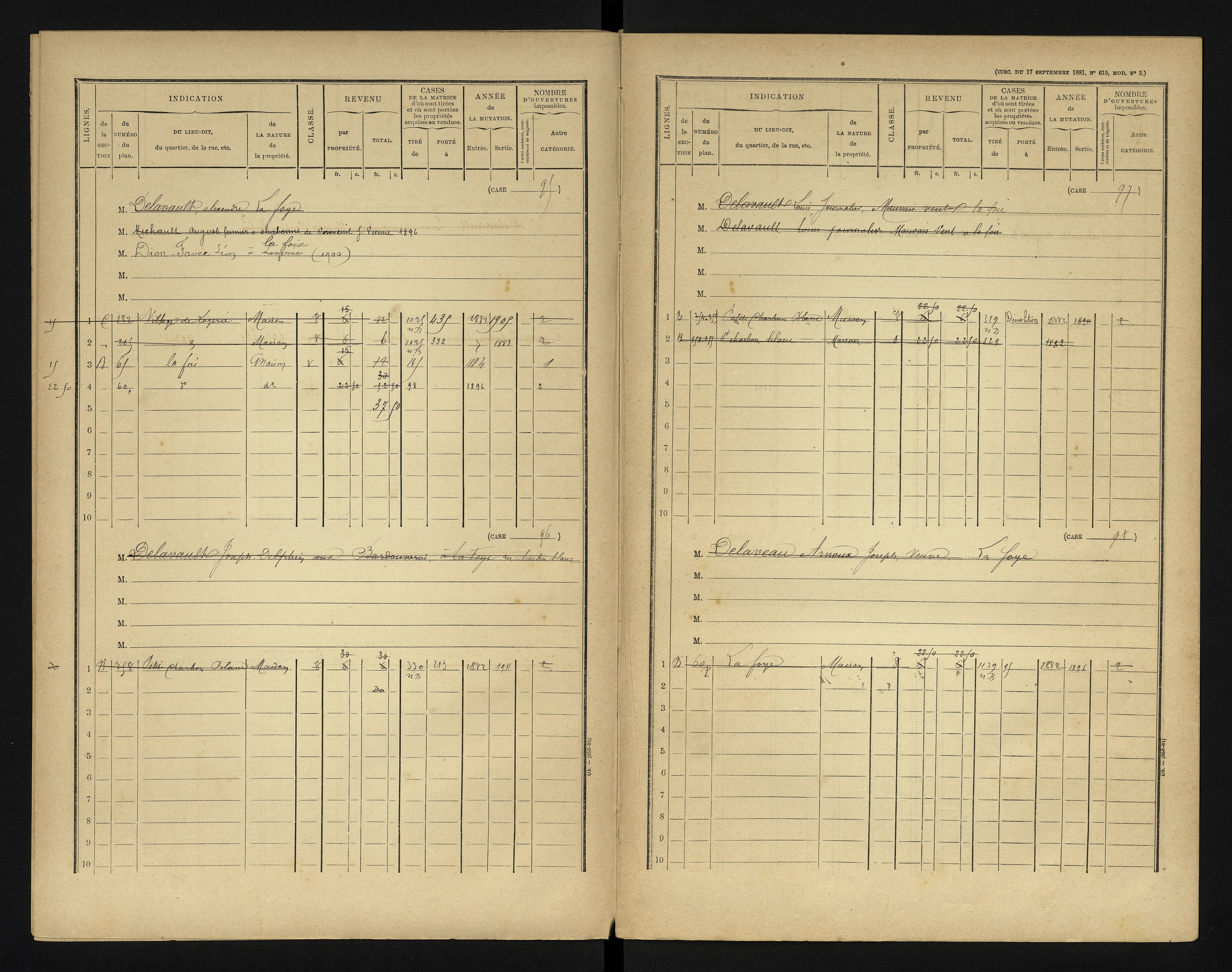 Bonneuil-Matours - FRAD086_cadastre Cases 1-444 