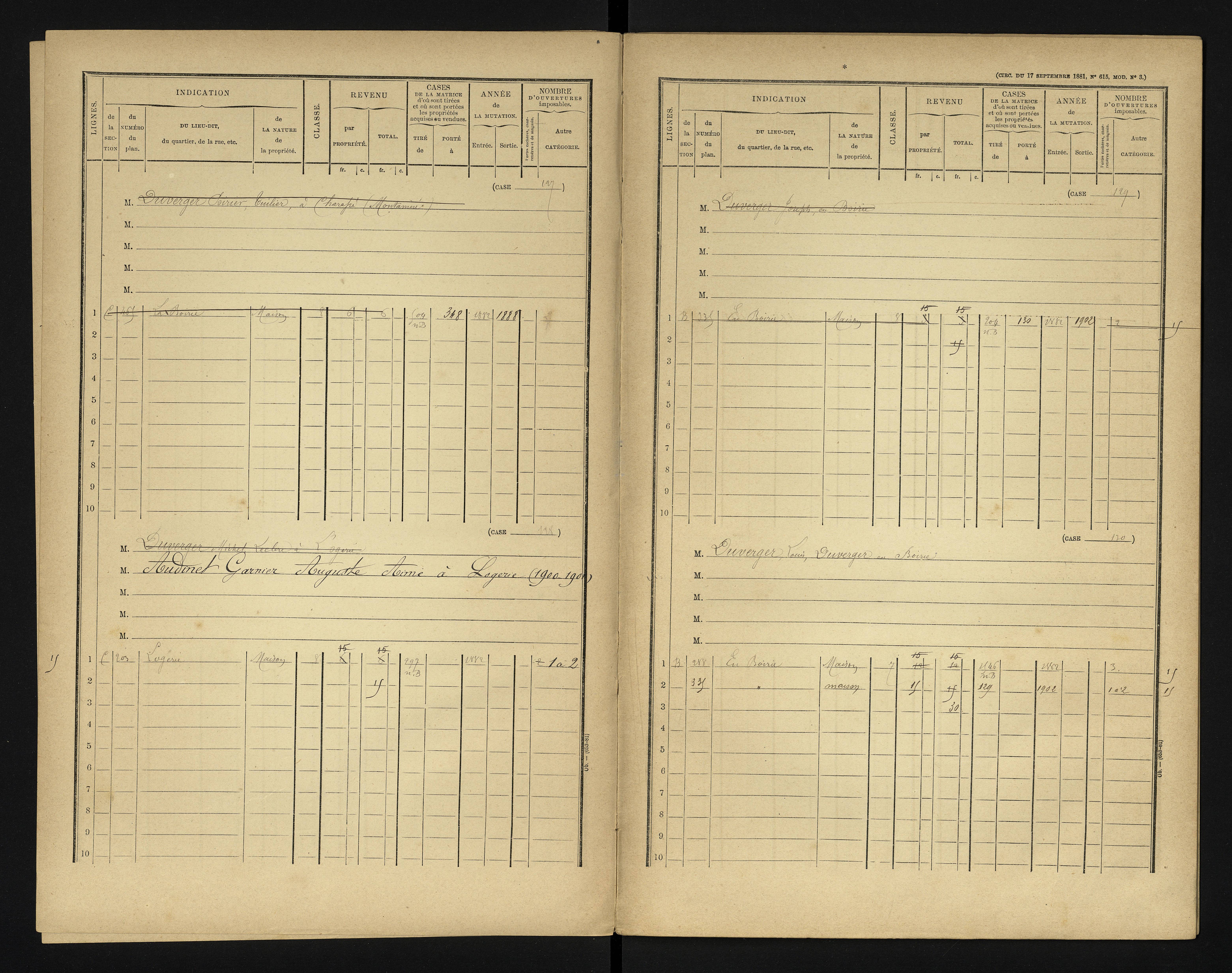 Bonneuil-Matours - FRAD086_cadastre Cases 1-444 