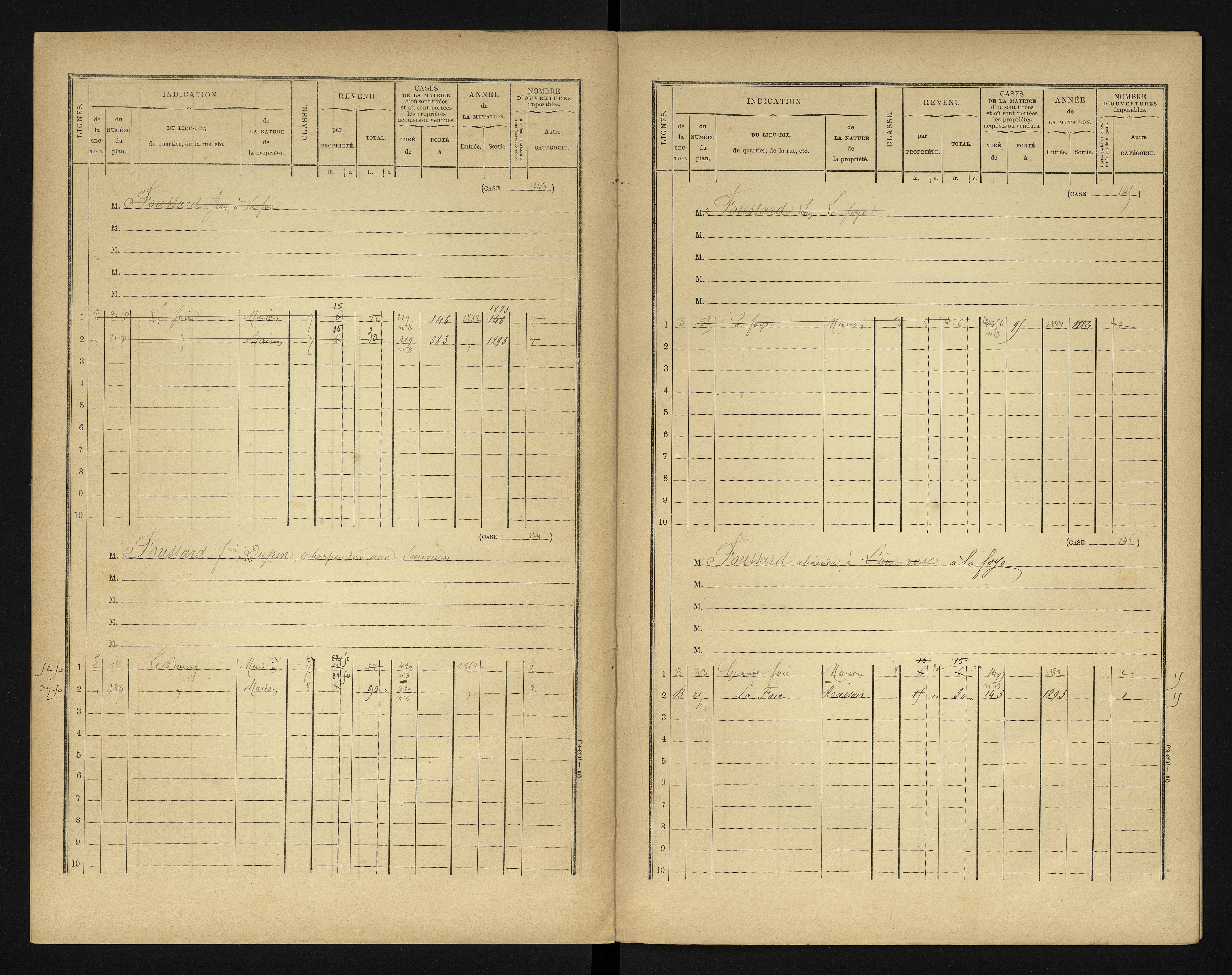 Bonneuil-Matours - FRAD086_cadastre Cases 1-444 