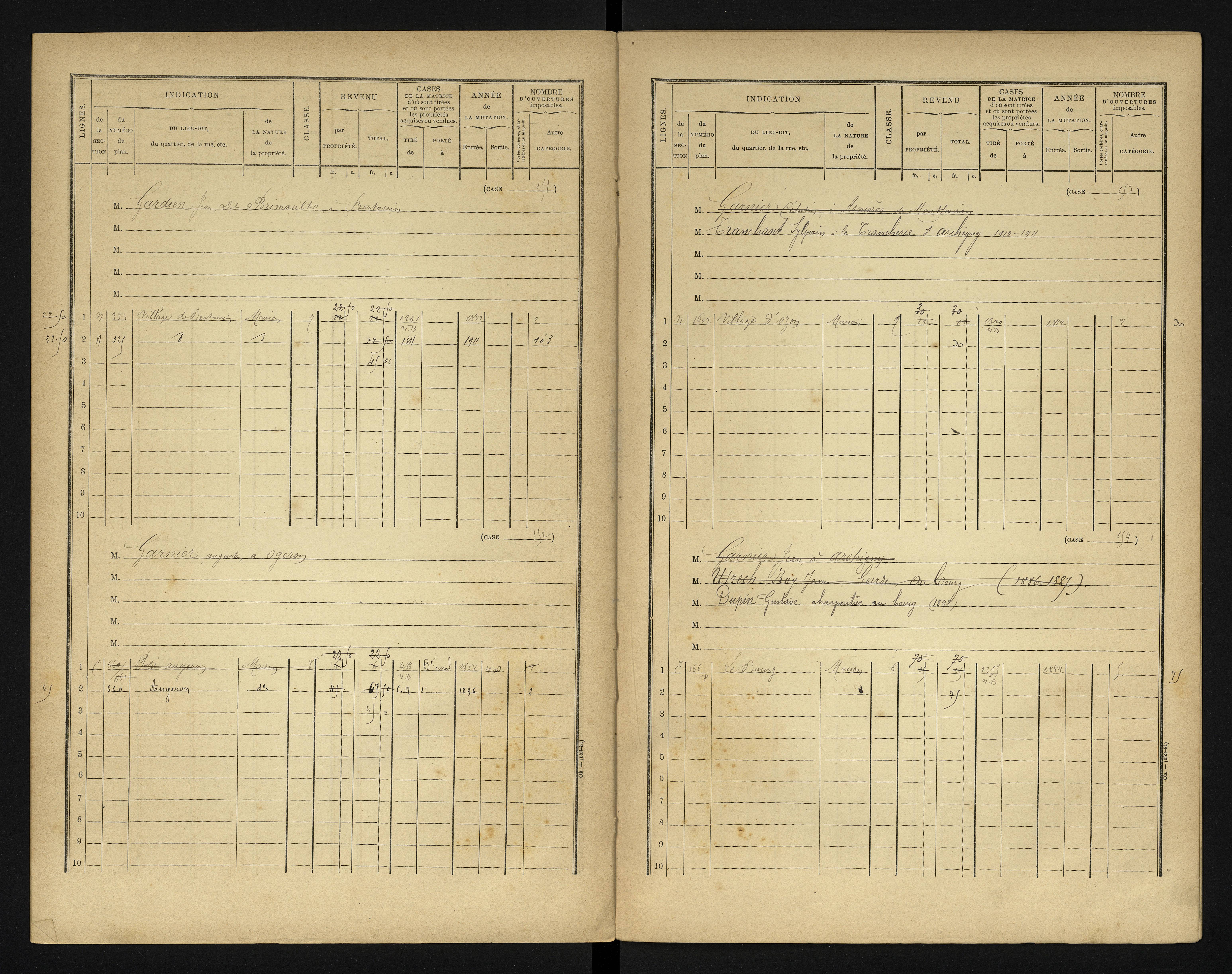 Bonneuil-Matours - FRAD086_cadastre Cases 1-444 