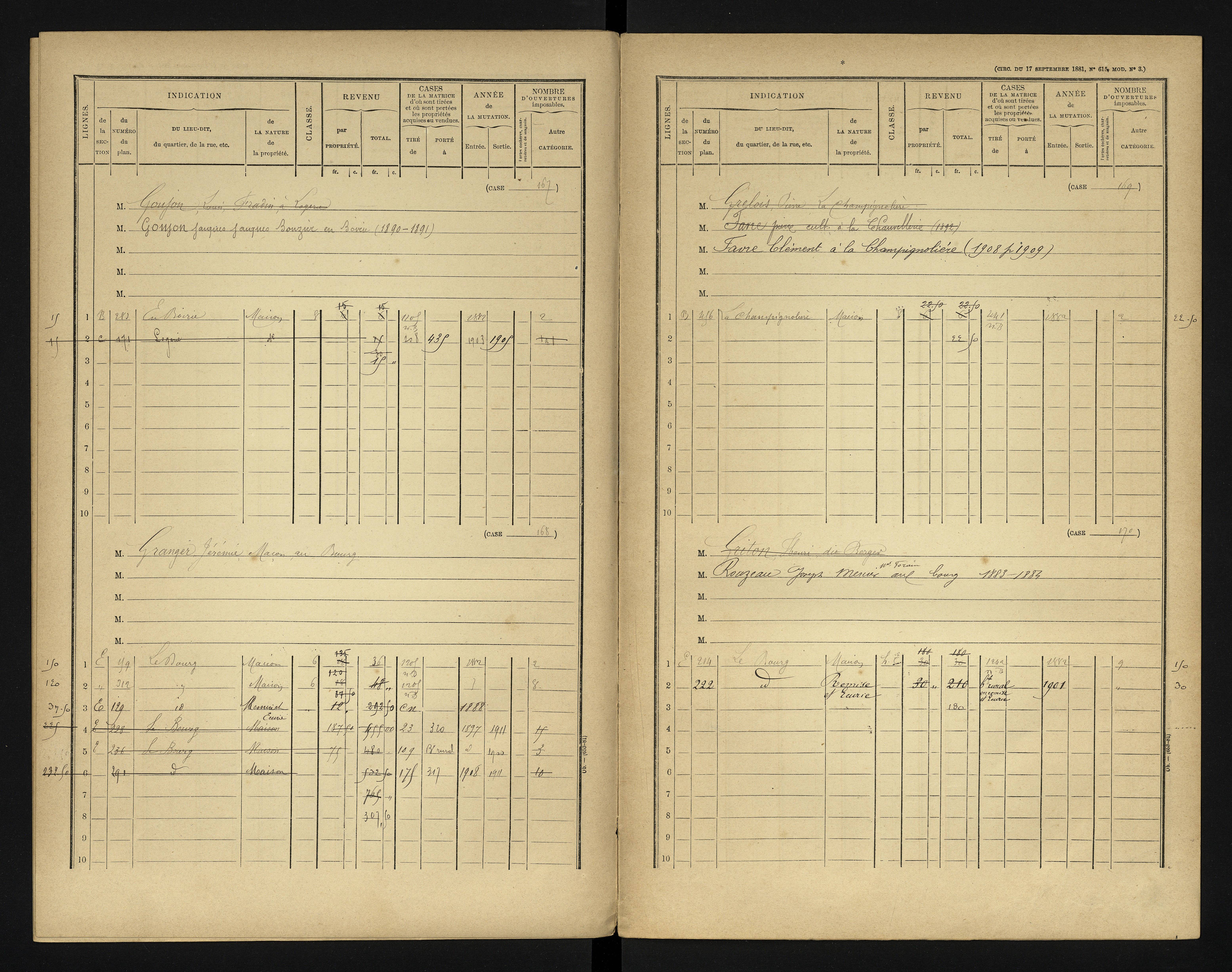 Bonneuil-Matours - FRAD086_cadastre Cases 1-444 