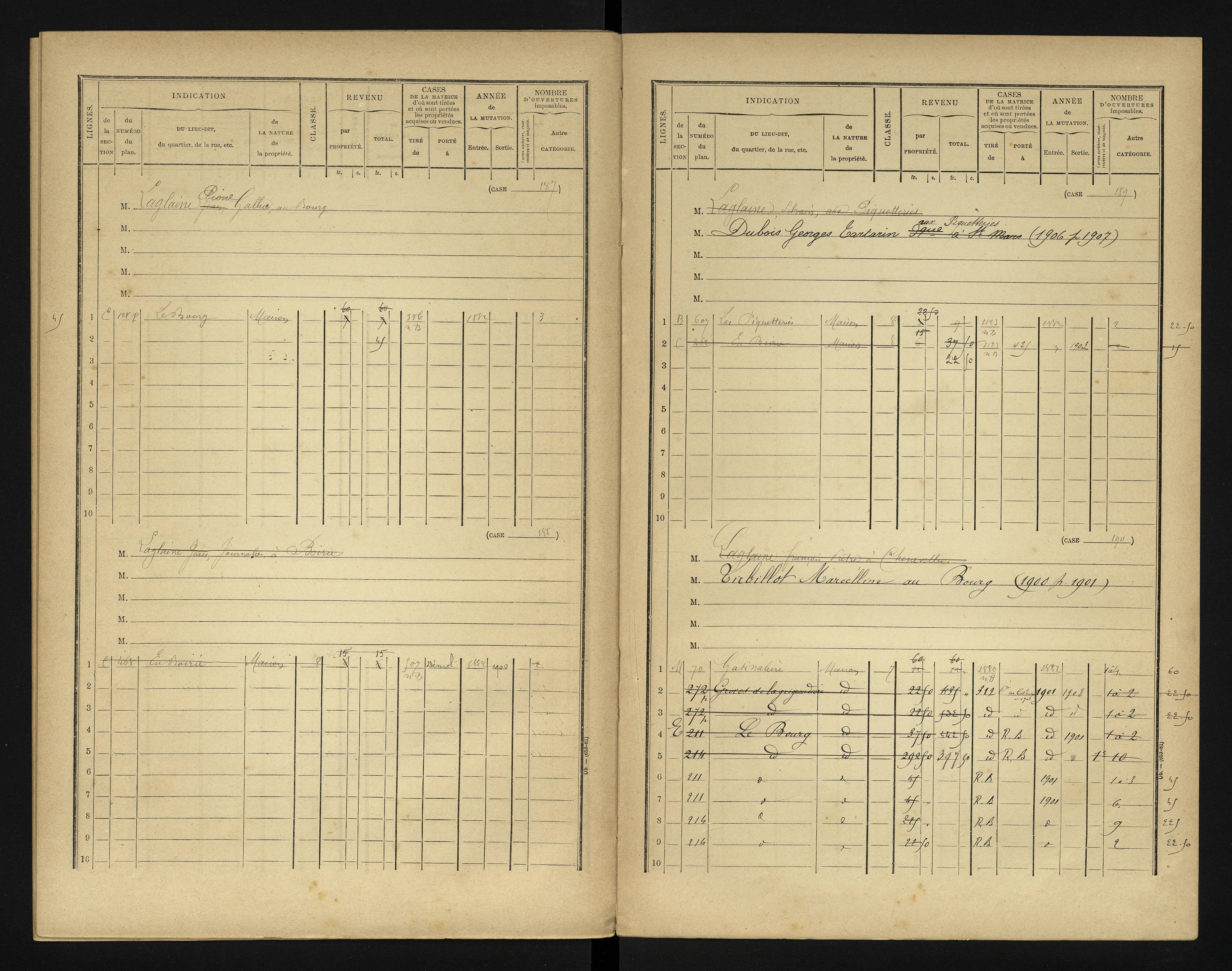 Bonneuil-Matours - FRAD086_cadastre Cases 1-444 