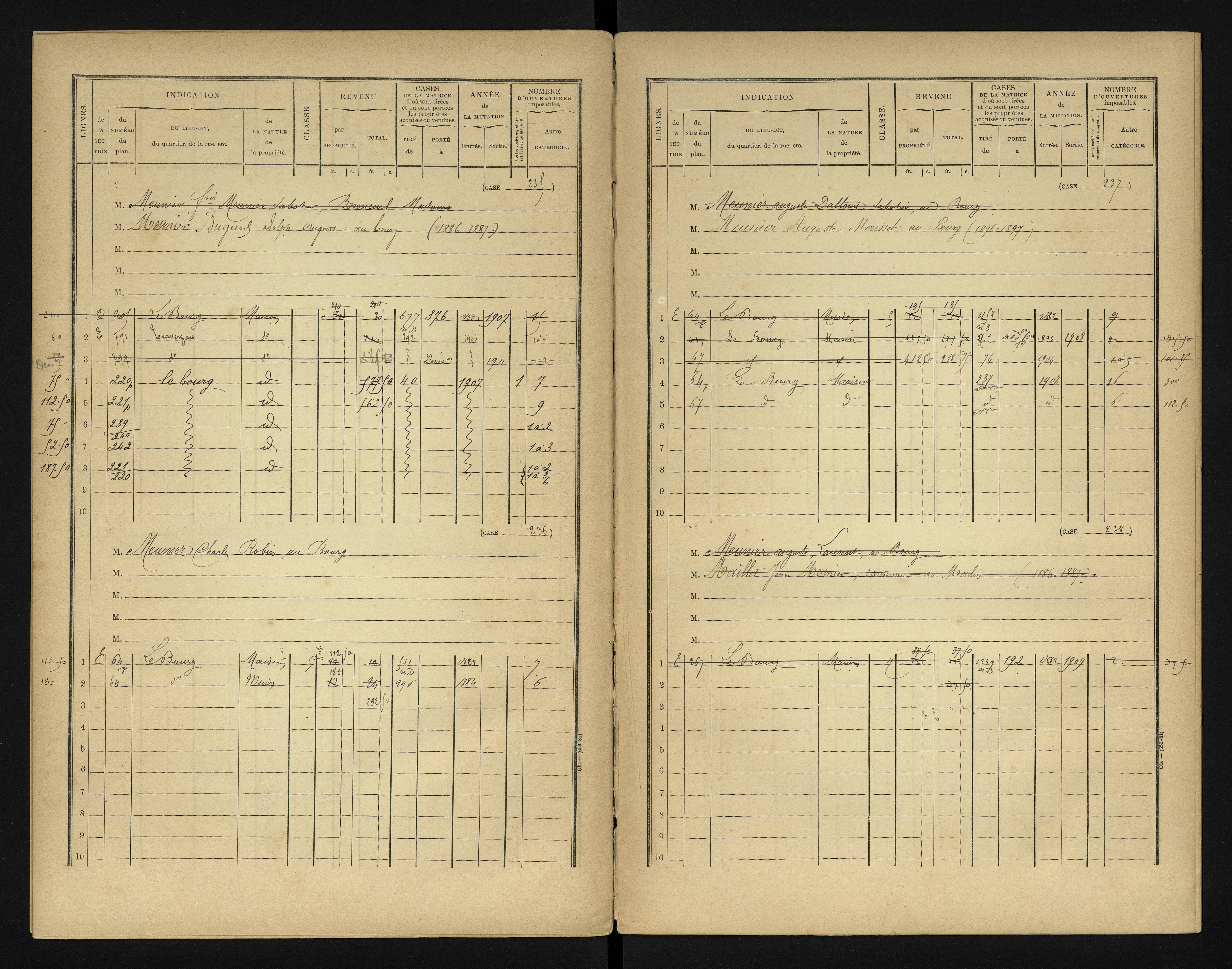 Bonneuil-Matours - FRAD086_cadastre Cases 1-444 