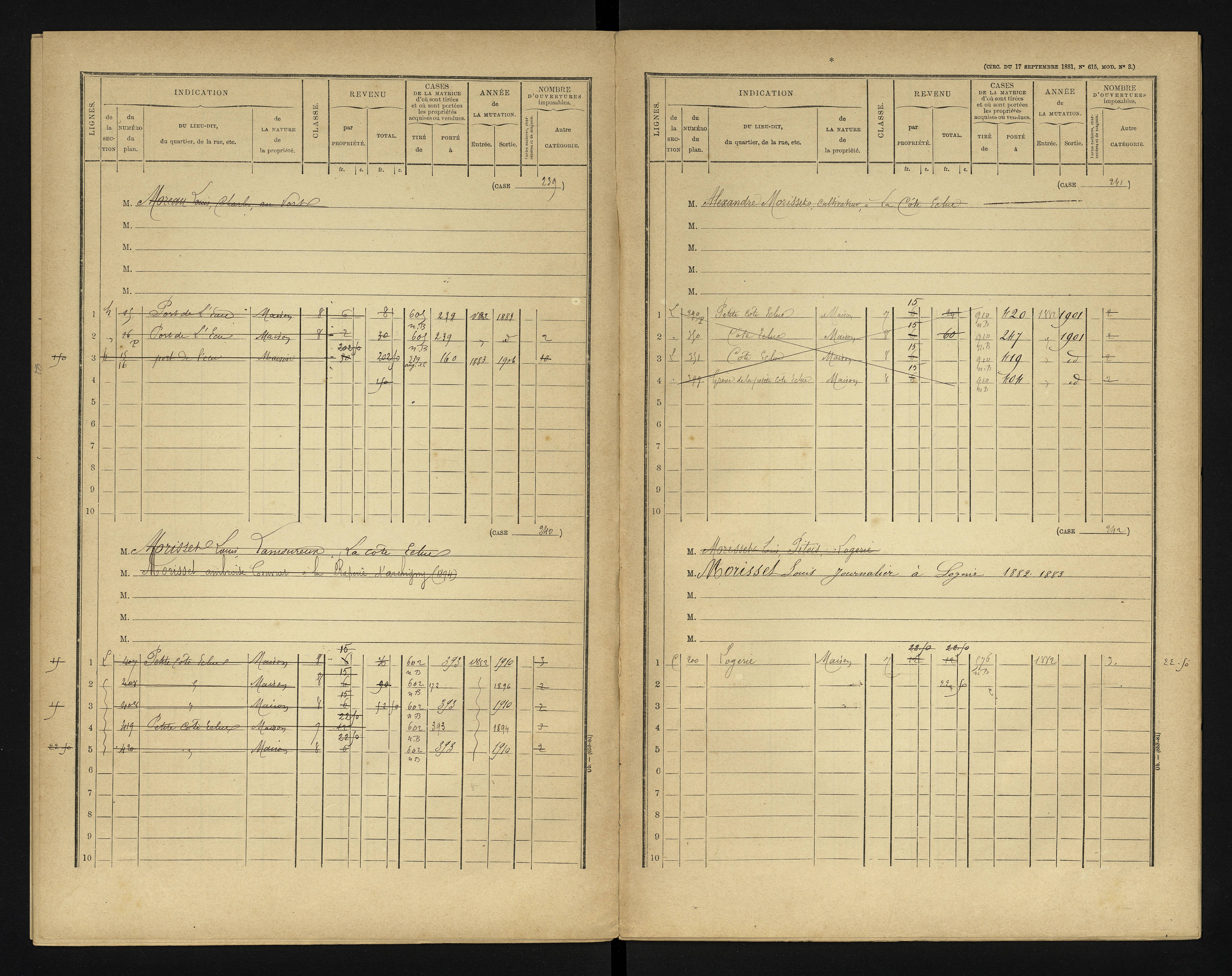 Bonneuil-Matours - FRAD086_cadastre Cases 1-444 