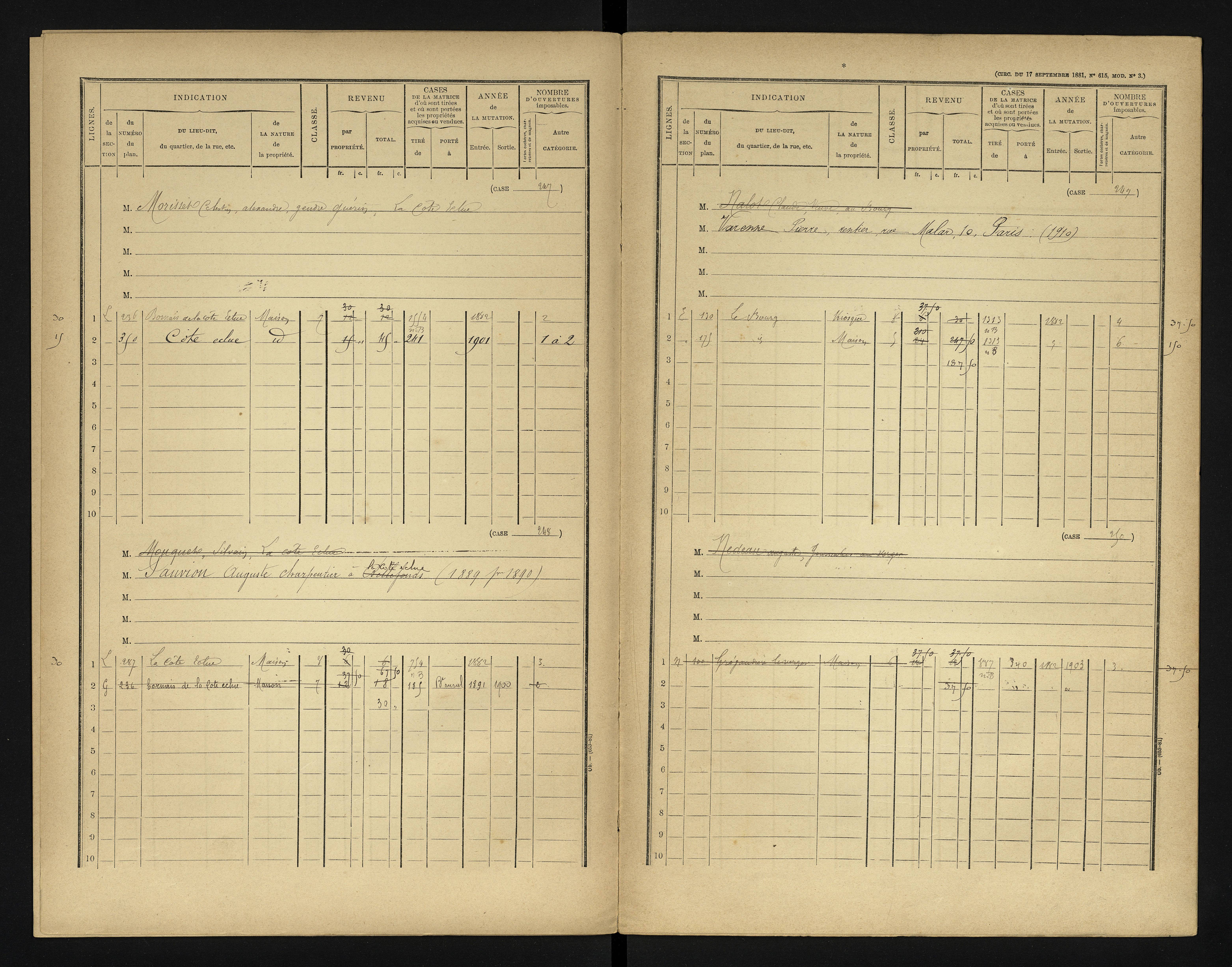 Bonneuil-Matours - FRAD086_cadastre Cases 1-444 