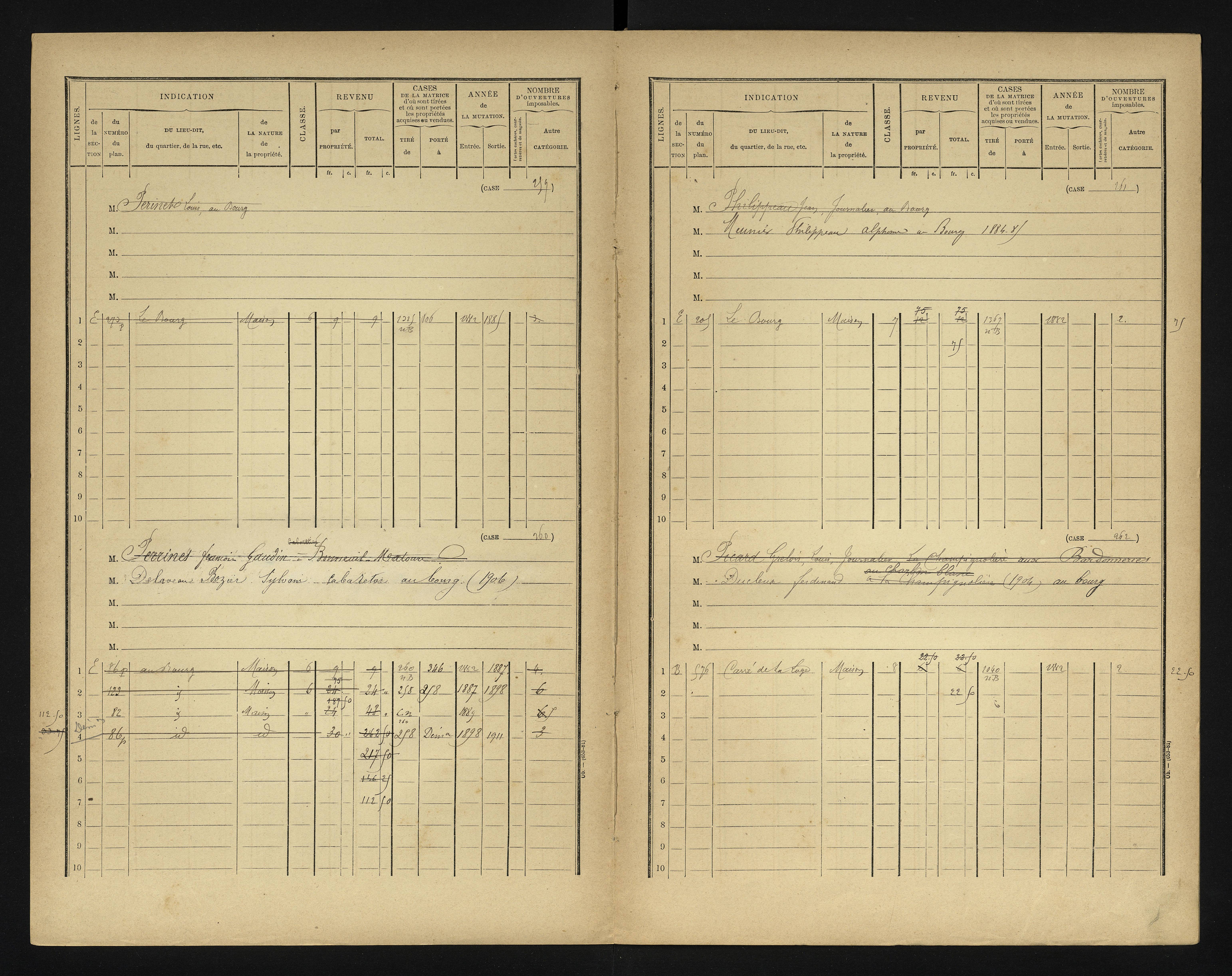 Bonneuil-Matours - FRAD086_cadastre Cases 1-444 