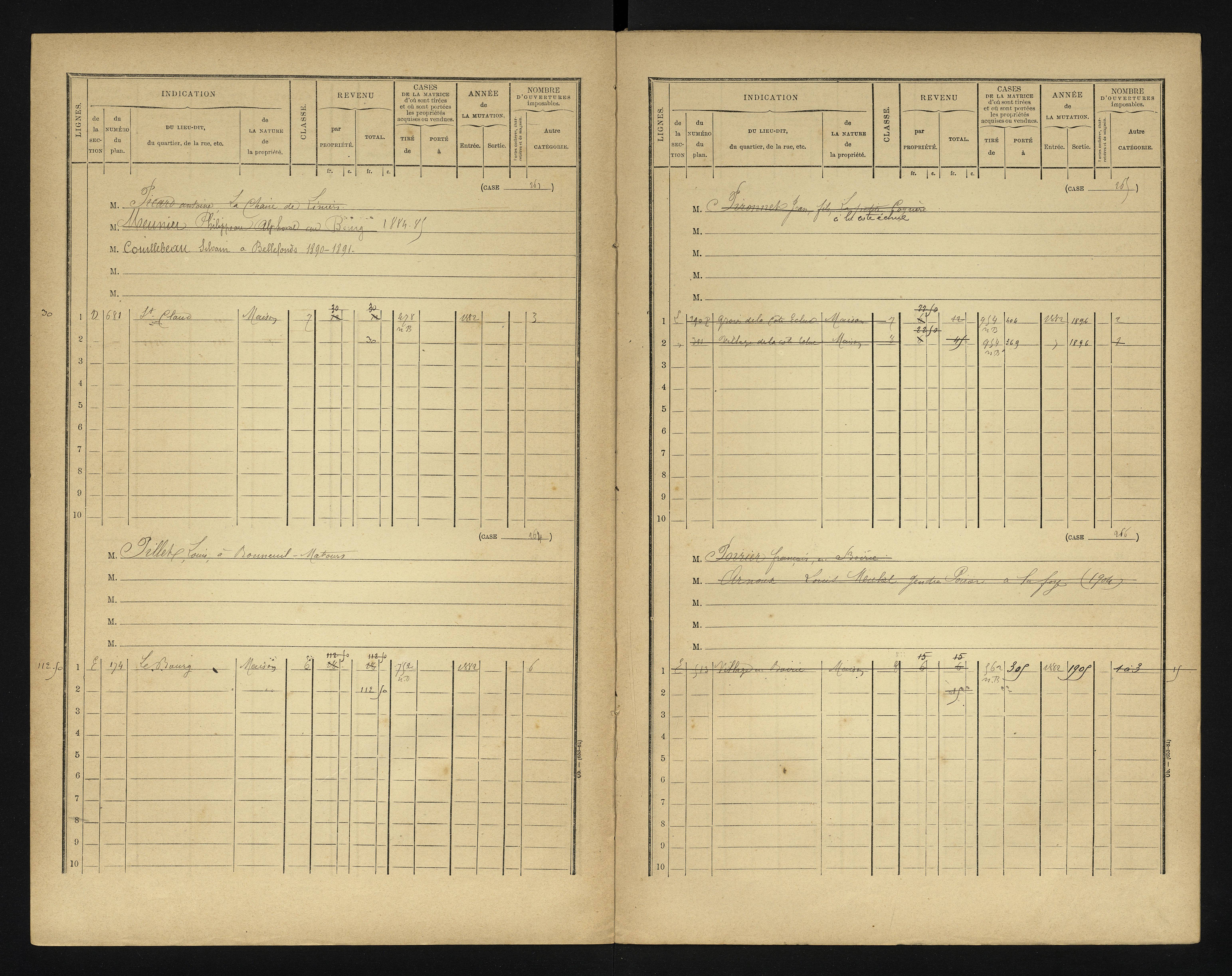 Bonneuil-Matours - FRAD086_cadastre Cases 1-444 