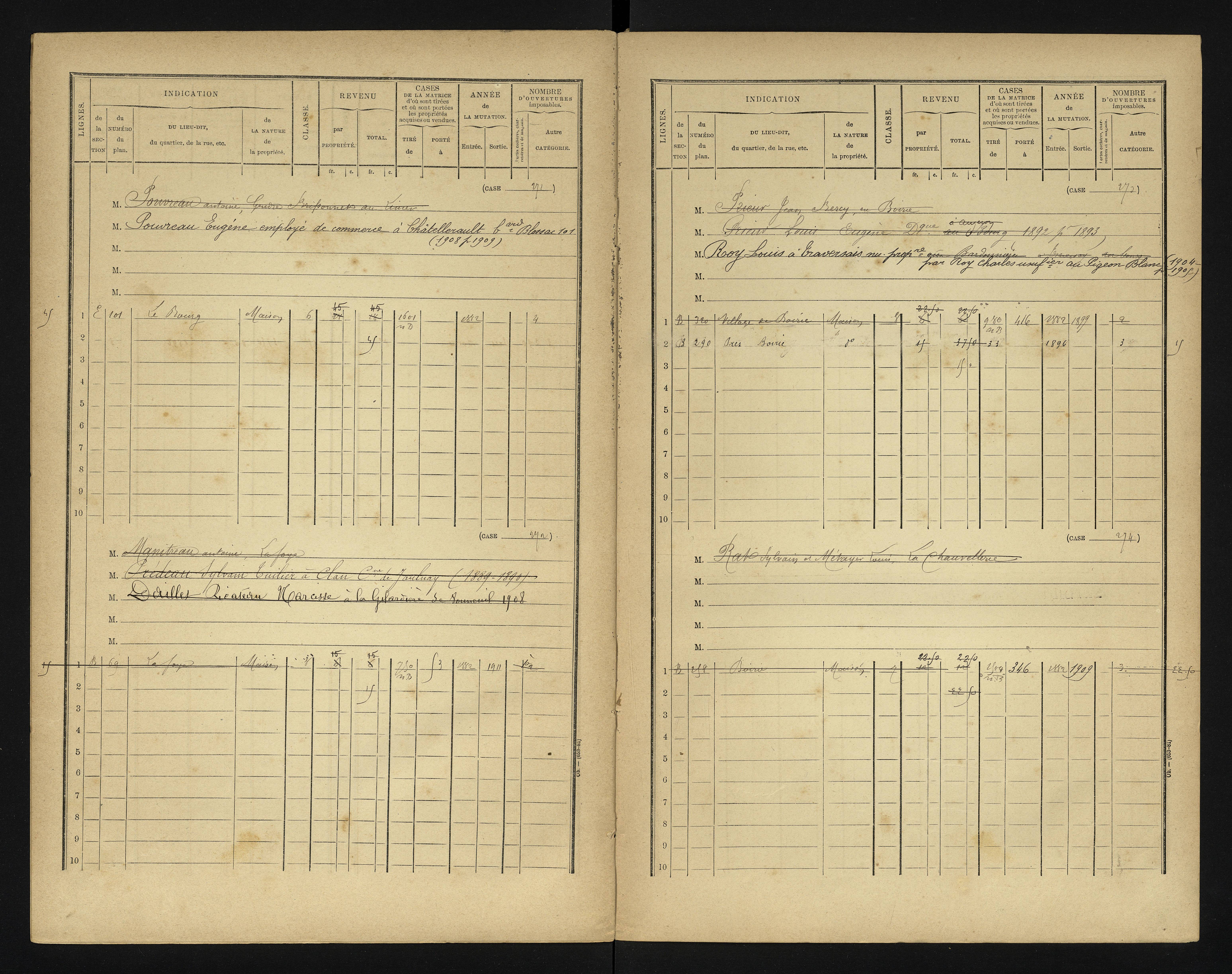 Bonneuil-Matours - FRAD086_cadastre Cases 1-444 