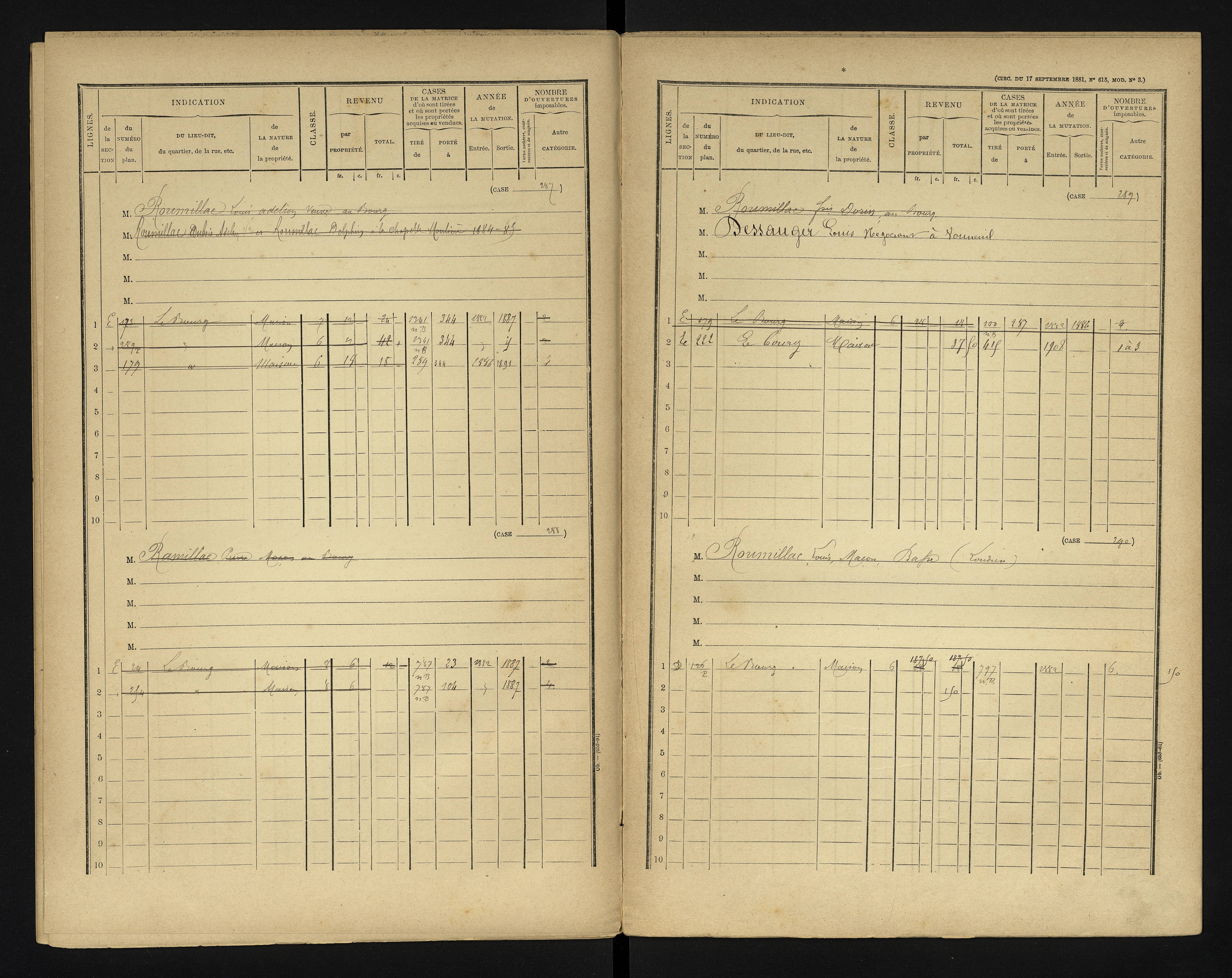 Bonneuil-Matours - FRAD086_cadastre Cases 1-444 
