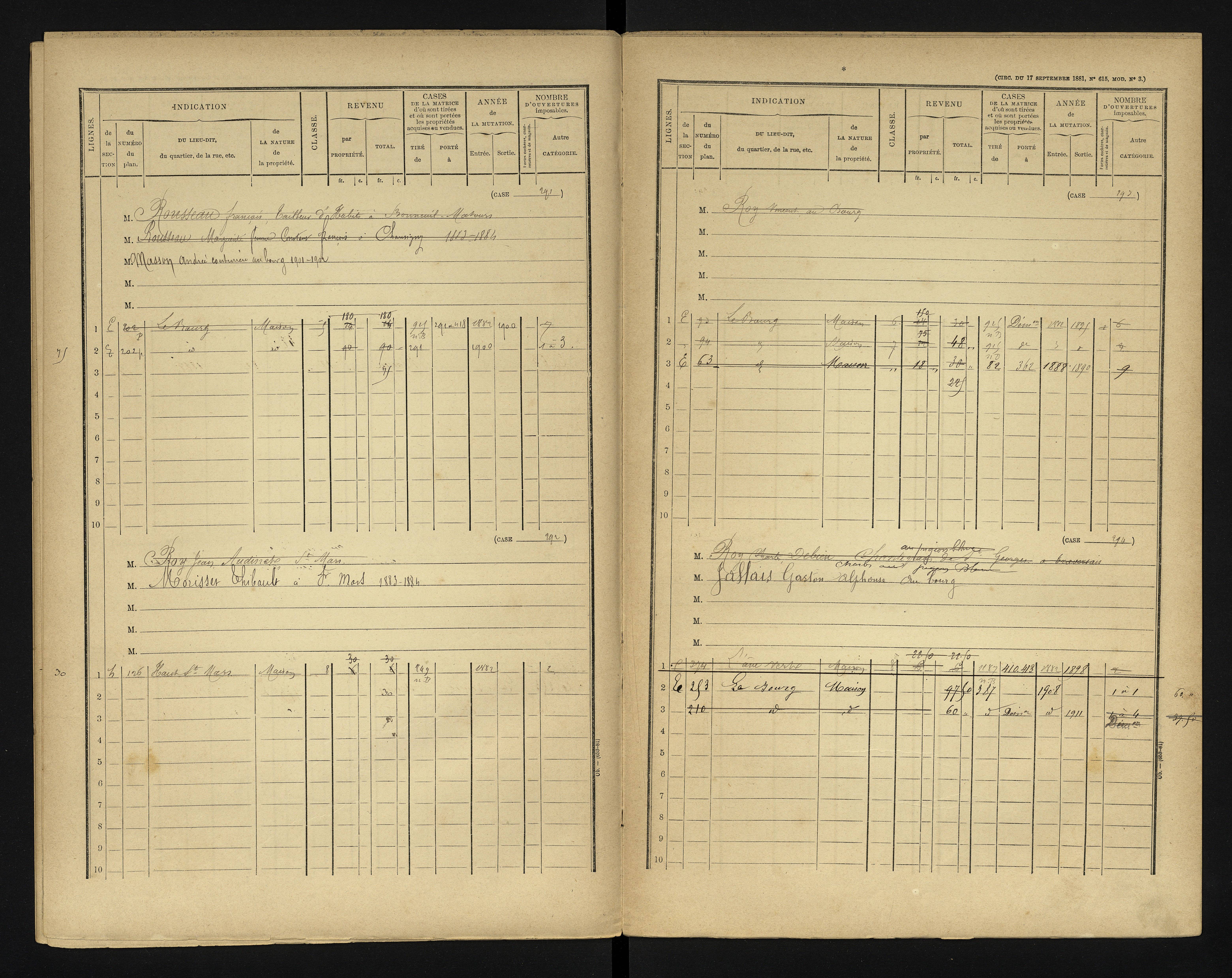 Bonneuil-Matours - FRAD086_cadastre Cases 1-444 