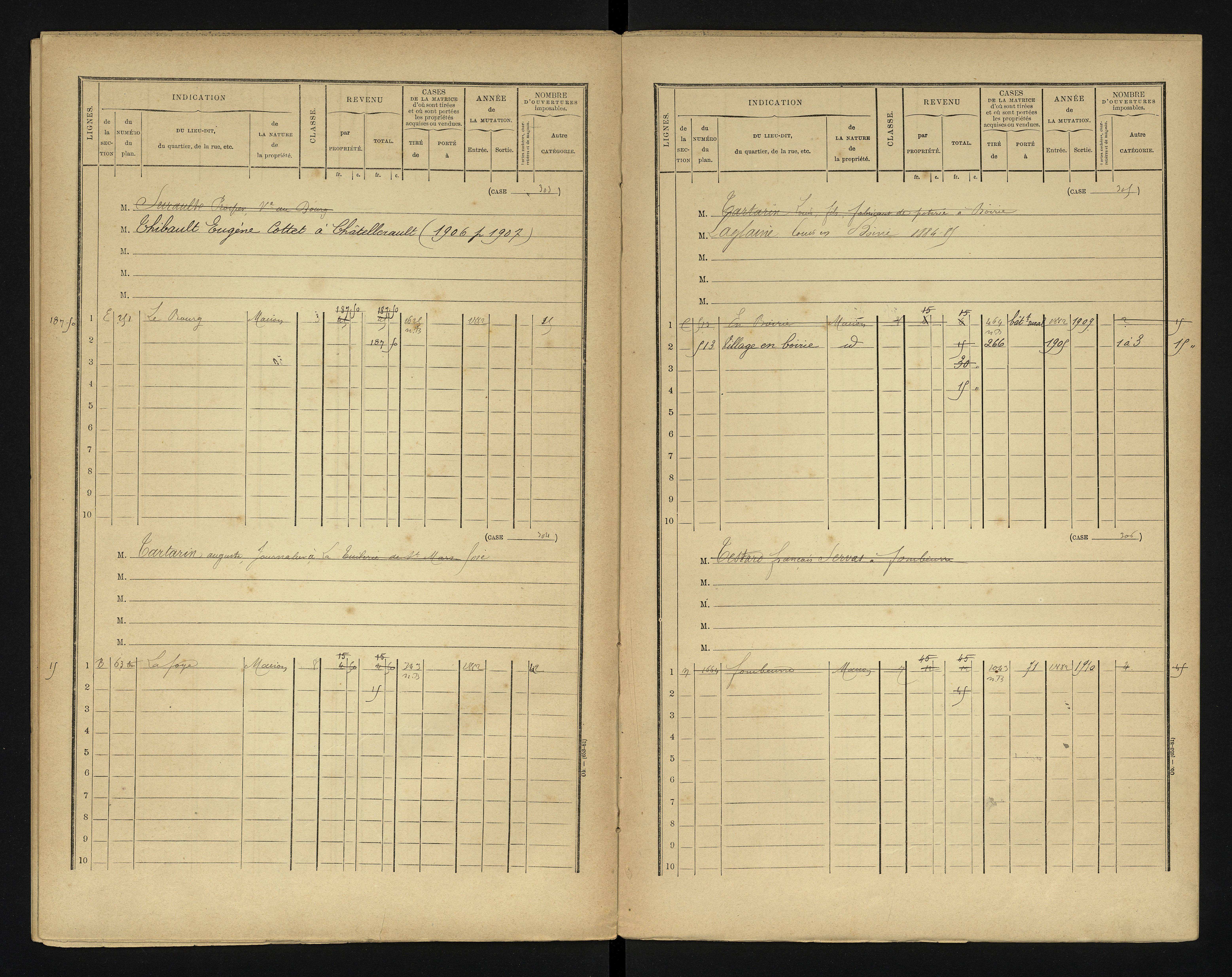 Bonneuil-Matours - FRAD086_cadastre Cases 1-444 
