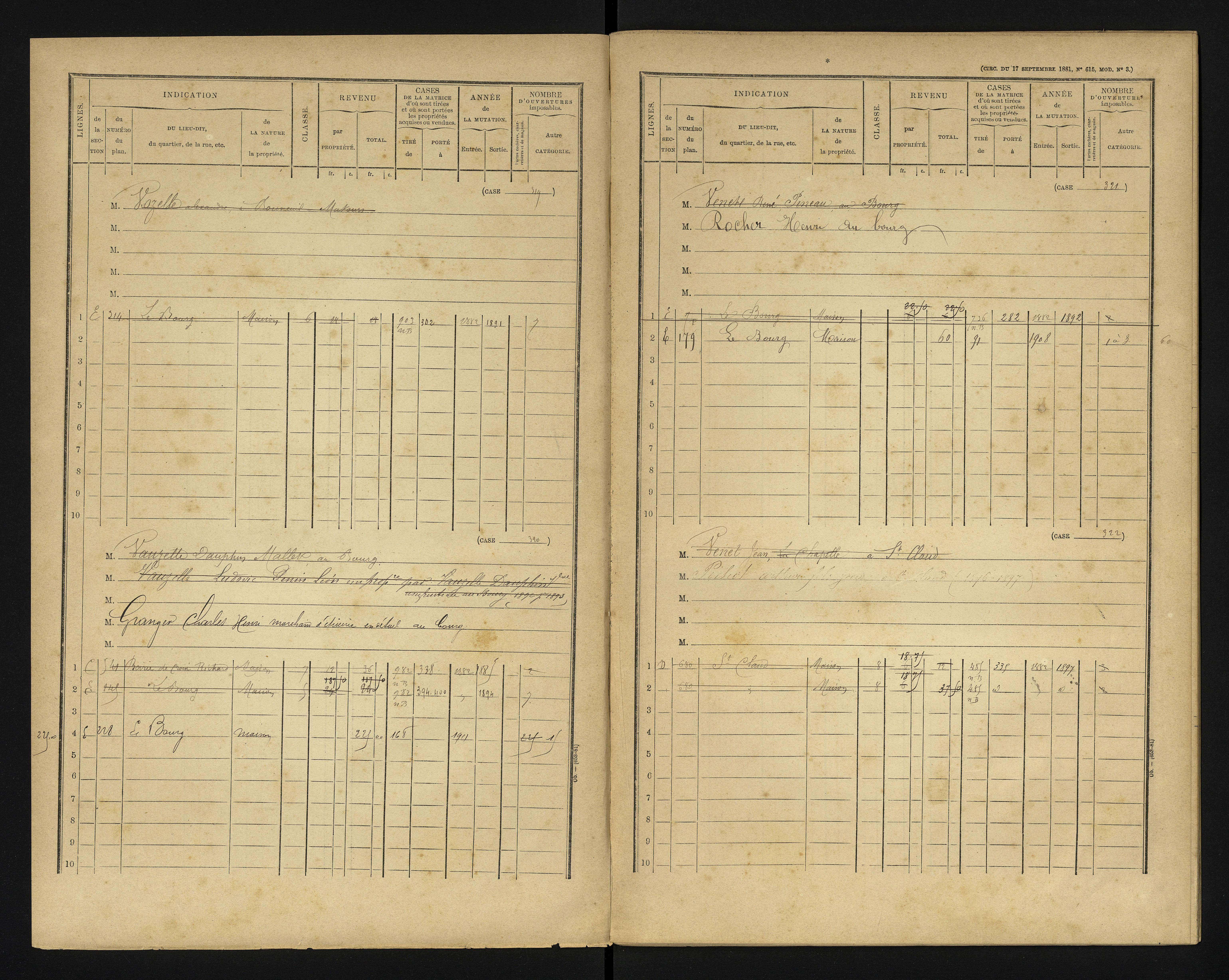 Bonneuil-Matours - FRAD086_cadastre Cases 1-444 