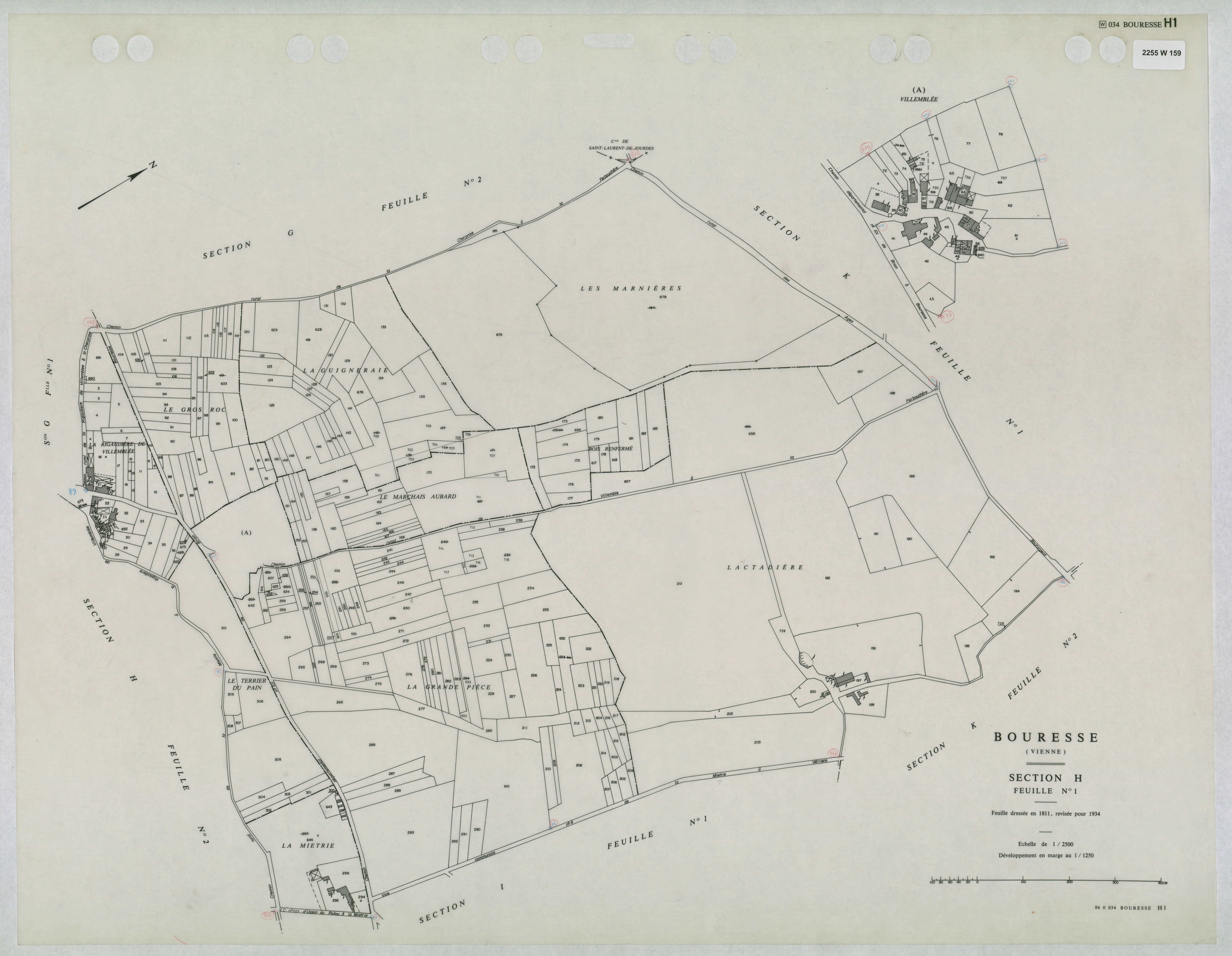 Bouresse - FRAD086_cadastre Plans mis à jour 