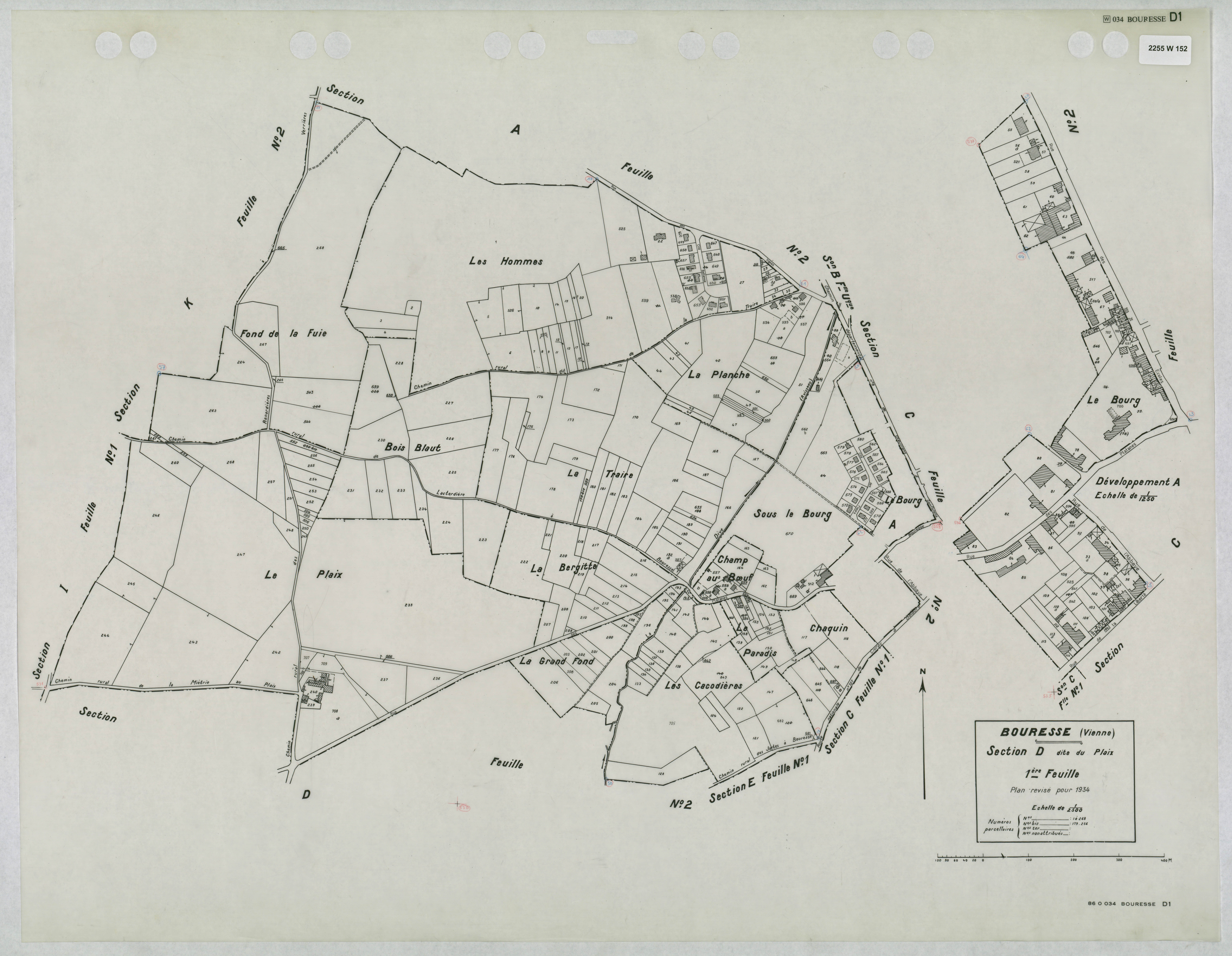 Bouresse - FRAD086_cadastre Plans mis à jour 