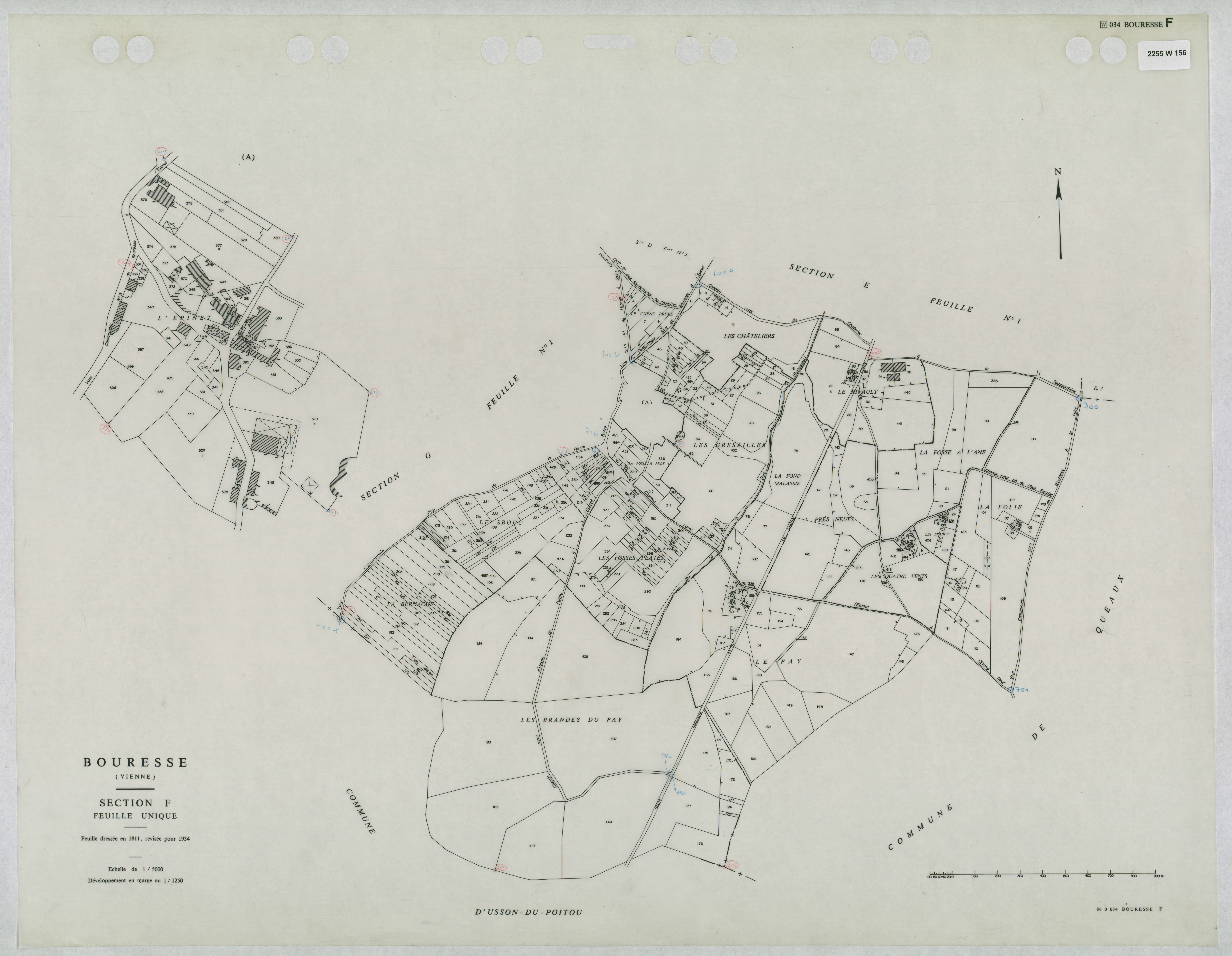 Bouresse - FRAD086_cadastre Plans mis à jour 