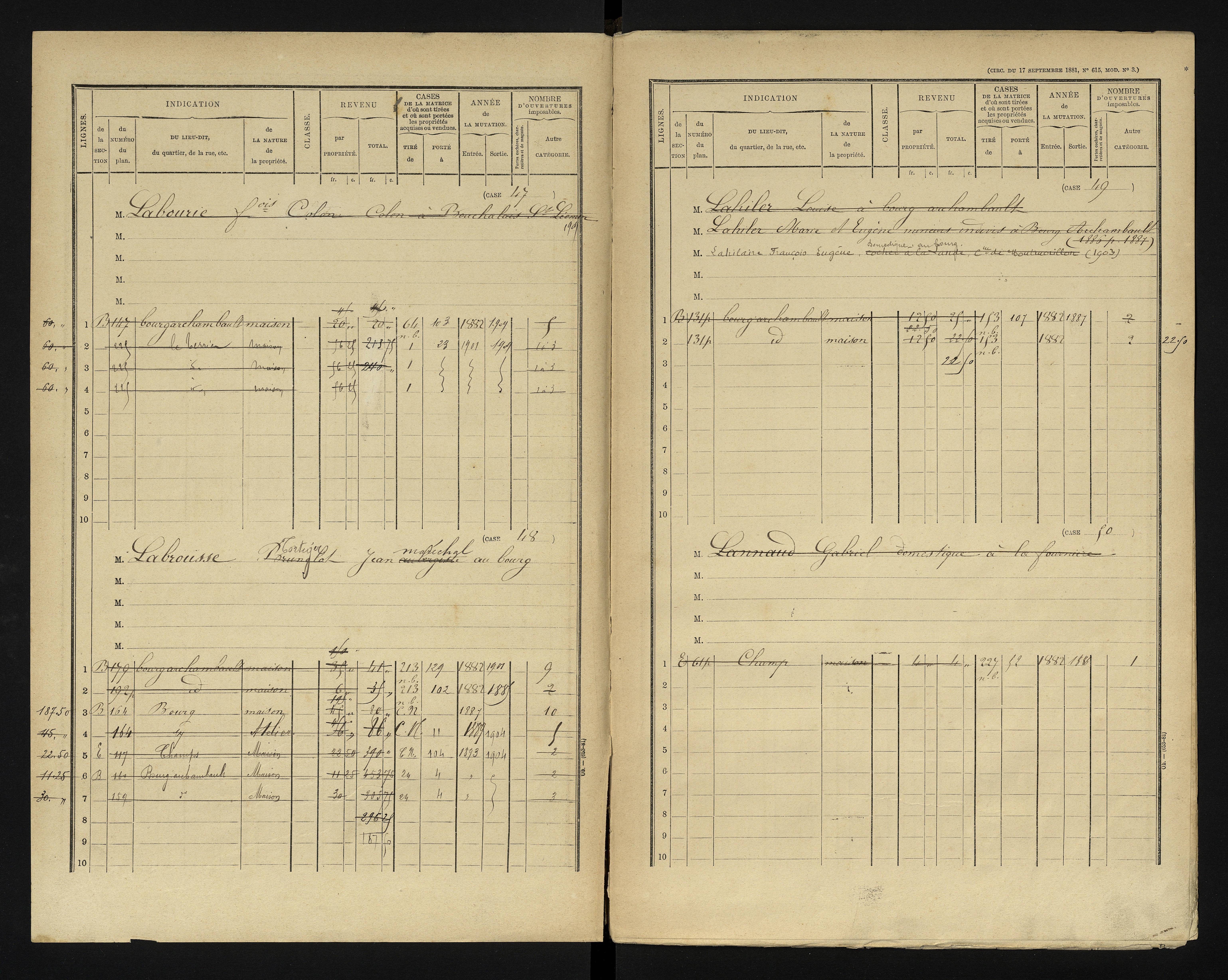 Bourg-Archambault - FRAD086_cadastre Cases 1-144 