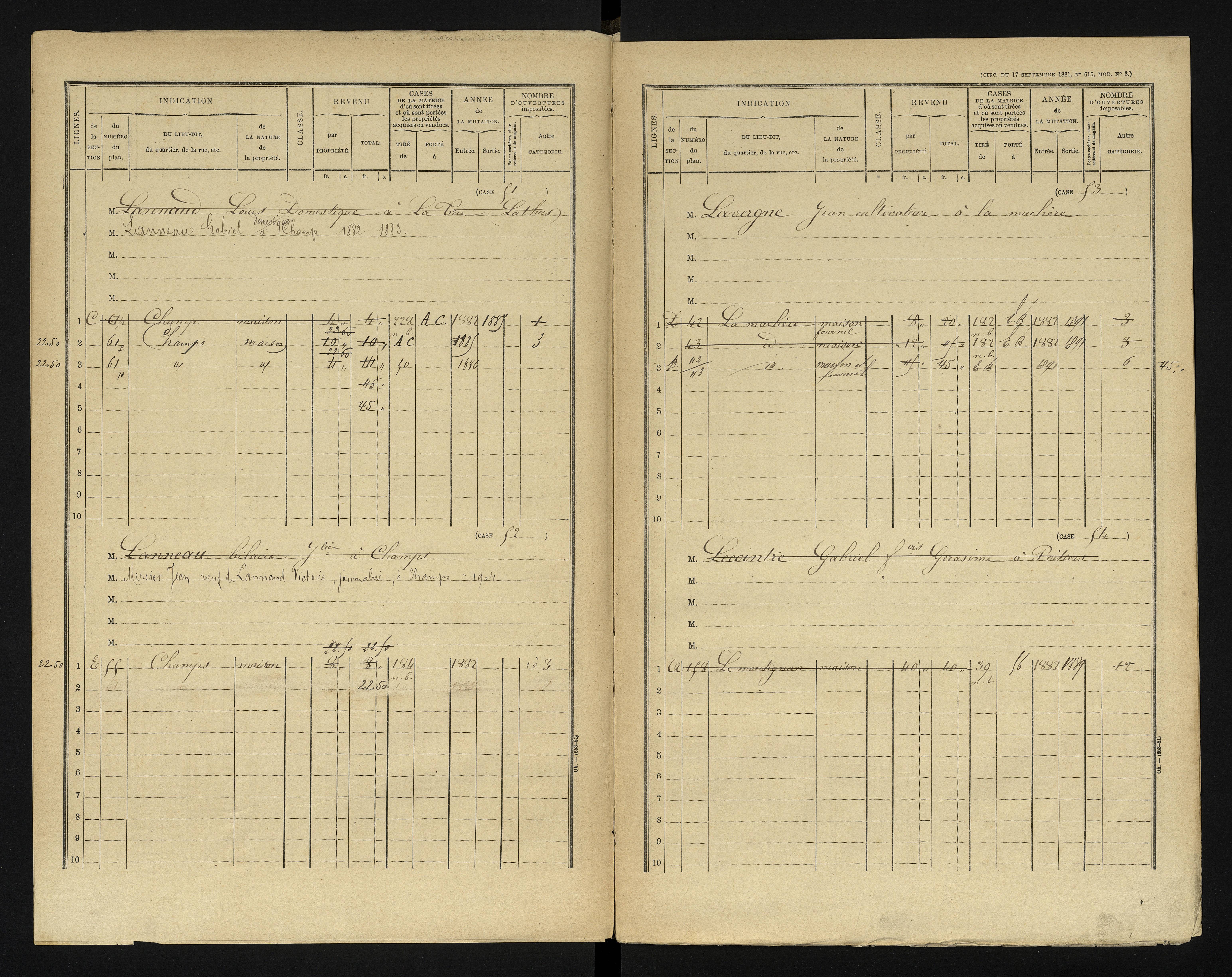Bourg-Archambault - FRAD086_cadastre Cases 1-144 