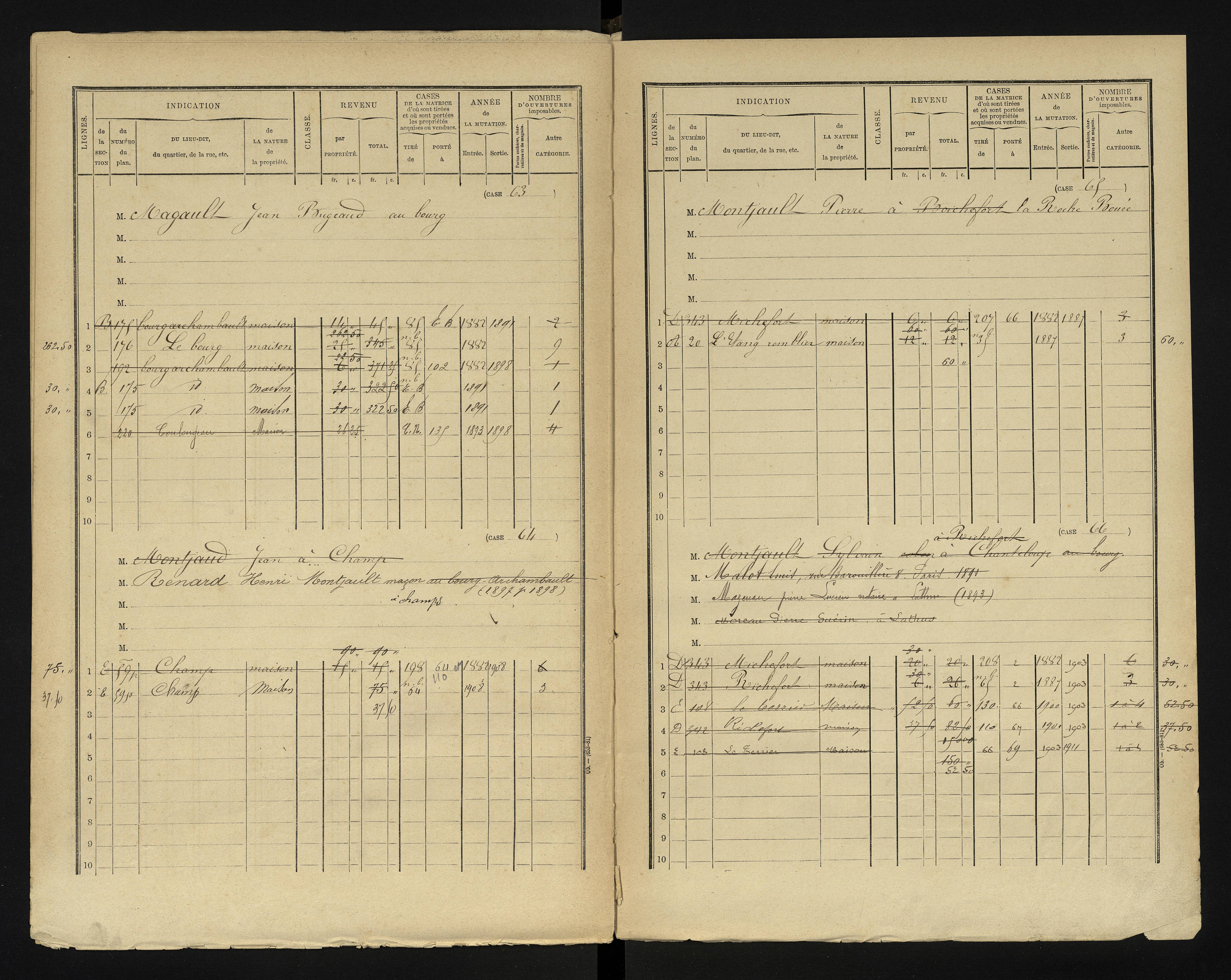 Bourg-Archambault - FRAD086_cadastre Cases 1-144 