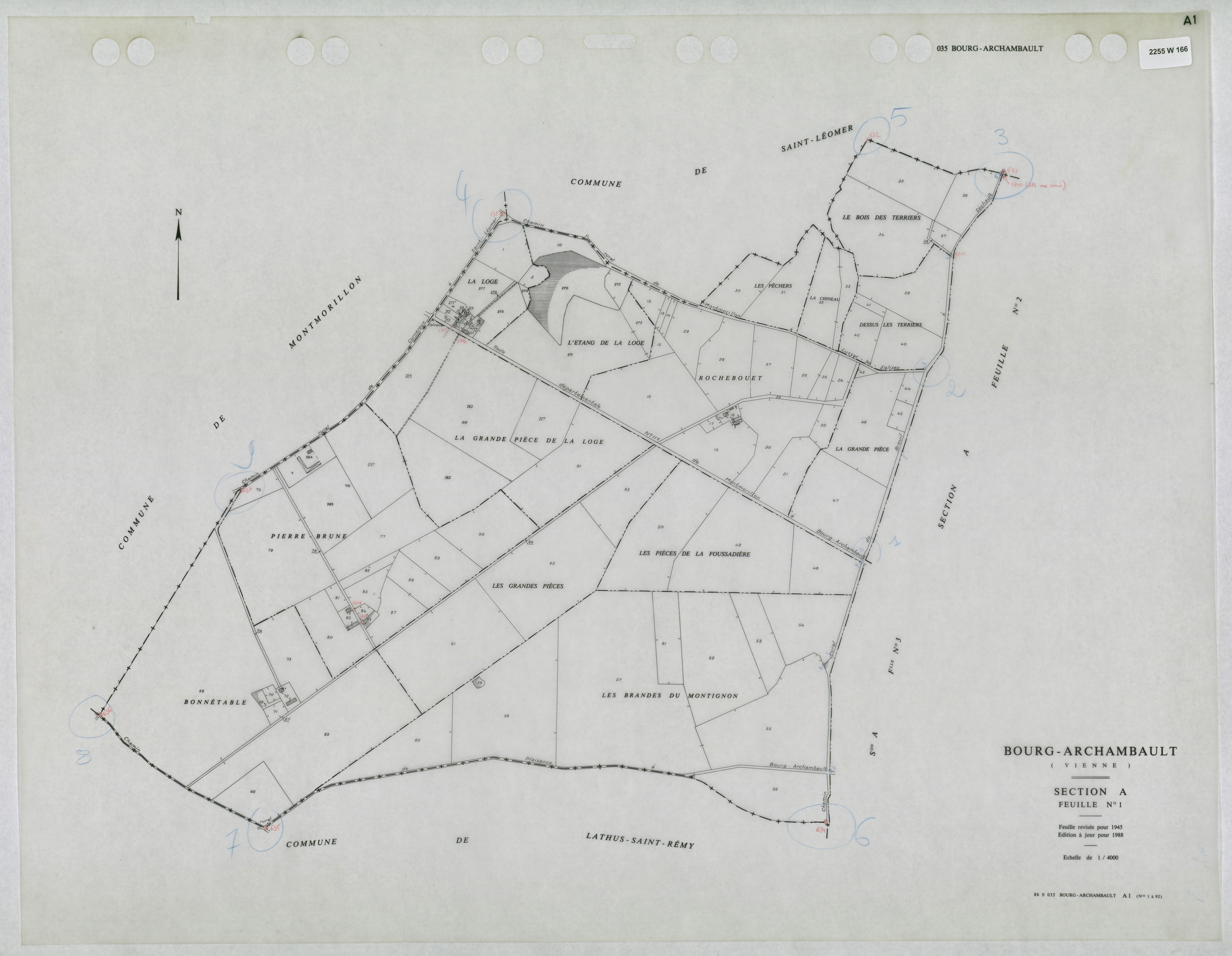 Bourg-Archambault - FRAD086_cadastre Plans mis à jour 