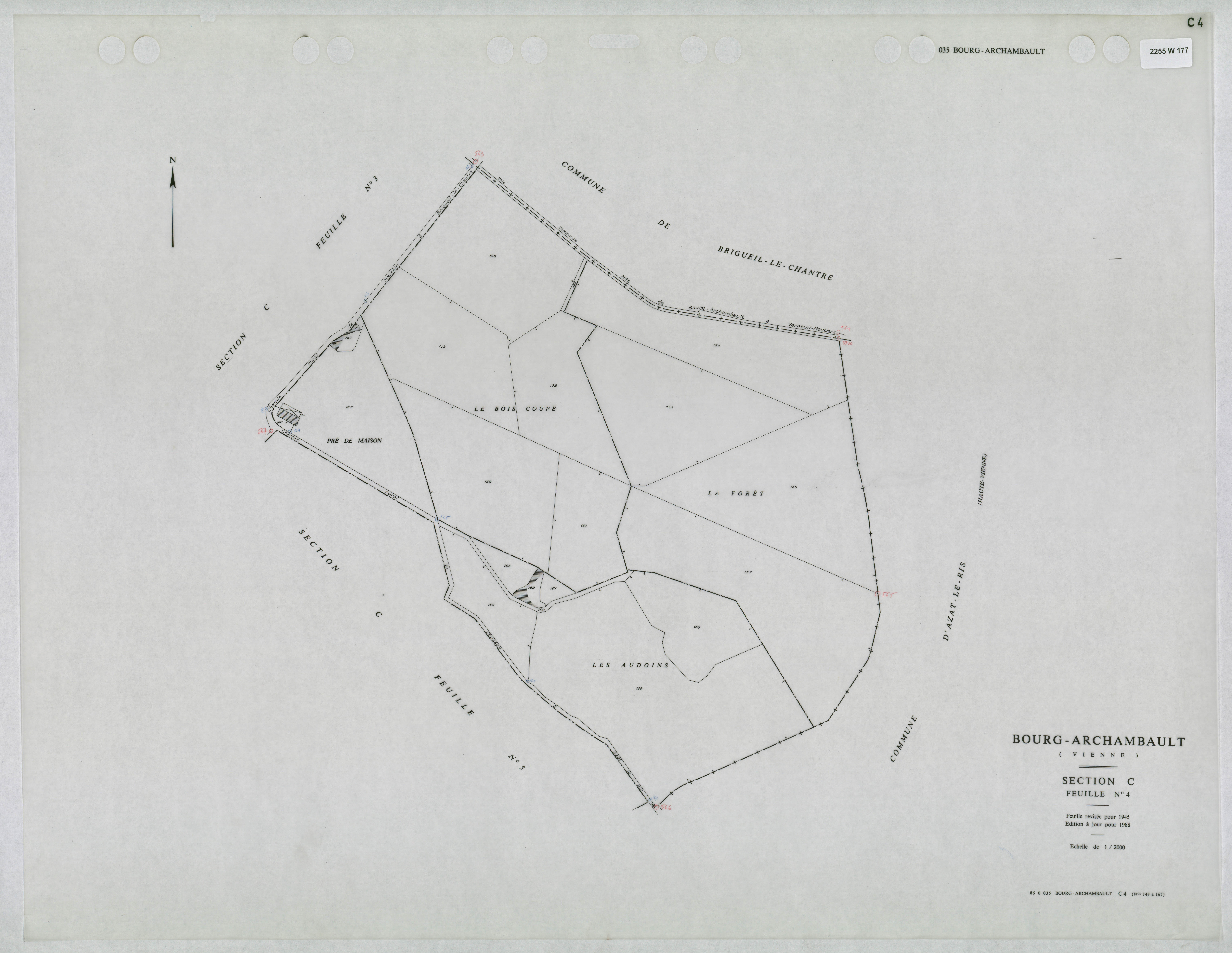Bourg-Archambault - FRAD086_cadastre Plans mis à jour 