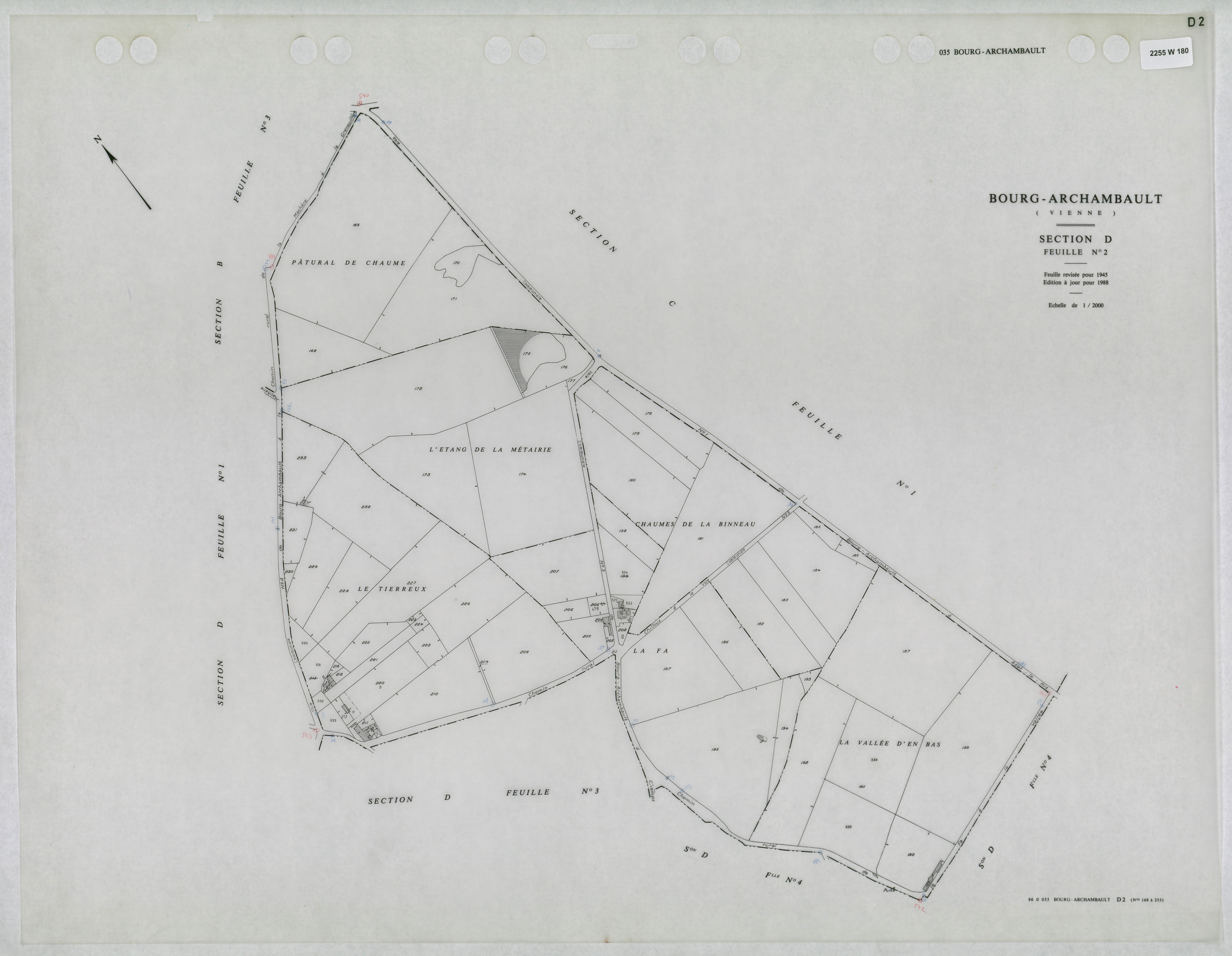 Bourg-Archambault - FRAD086_cadastre Plans mis à jour 