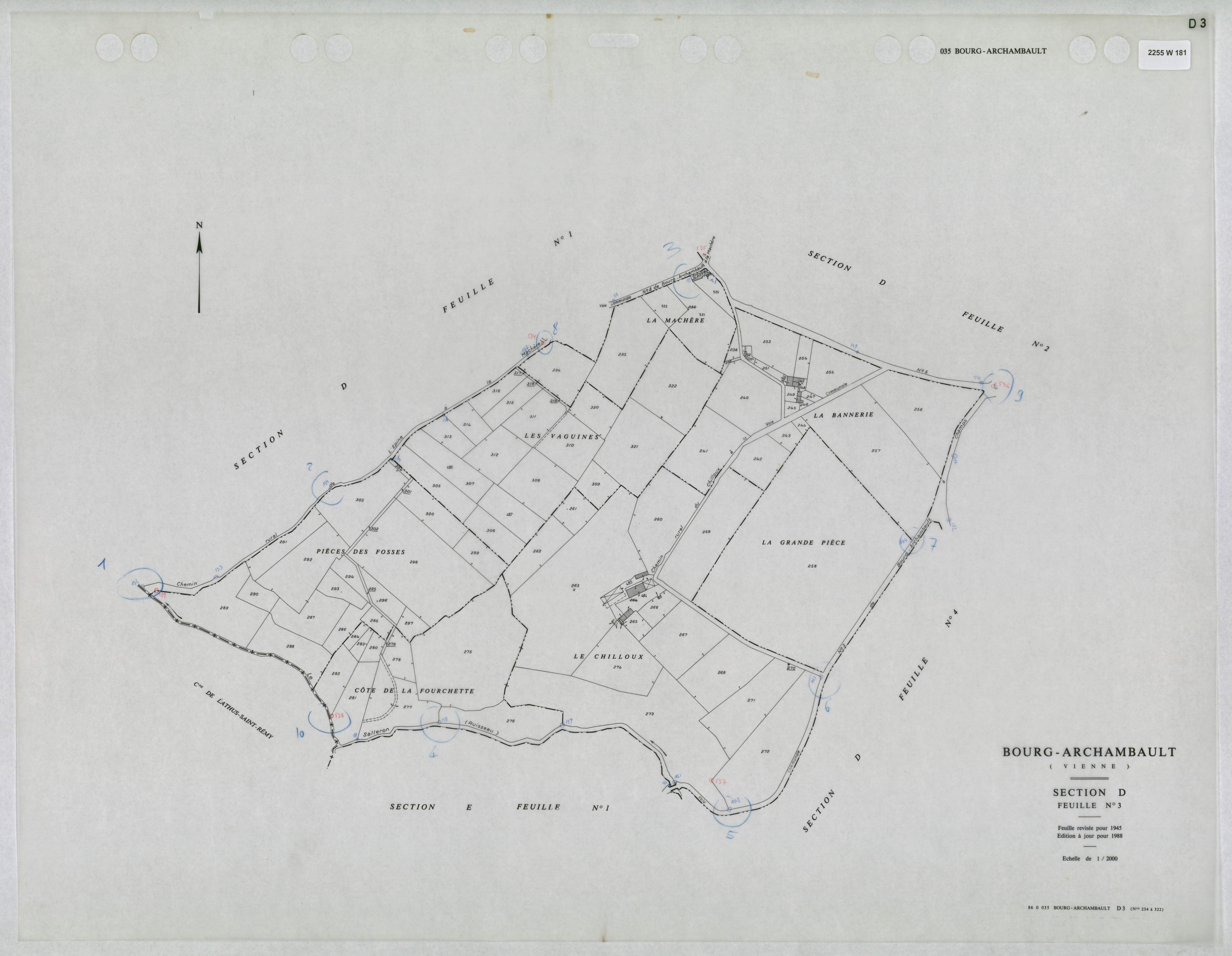 Bourg-Archambault - FRAD086_cadastre Plans mis à jour 