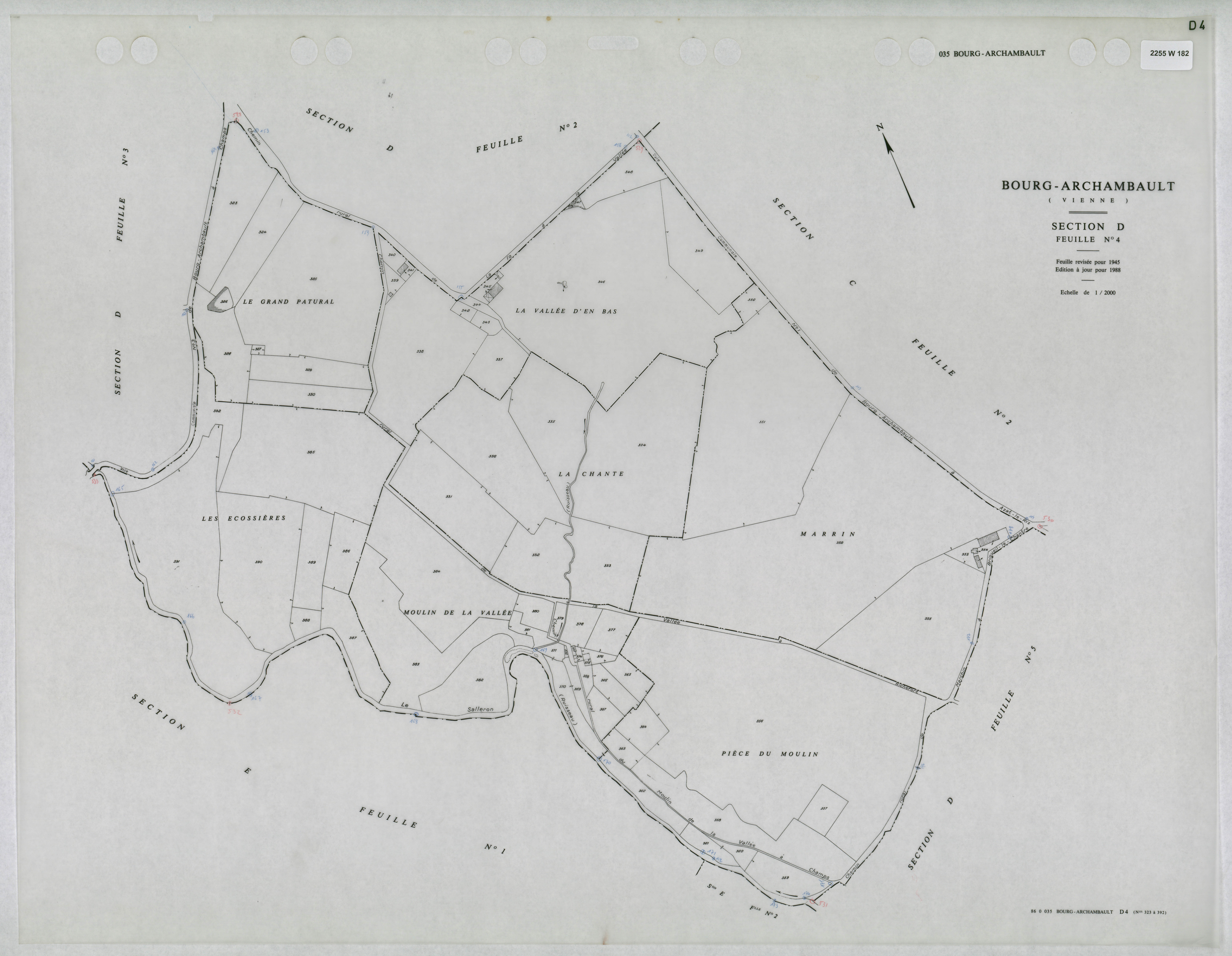 Bourg-Archambault - FRAD086_cadastre Plans mis à jour 