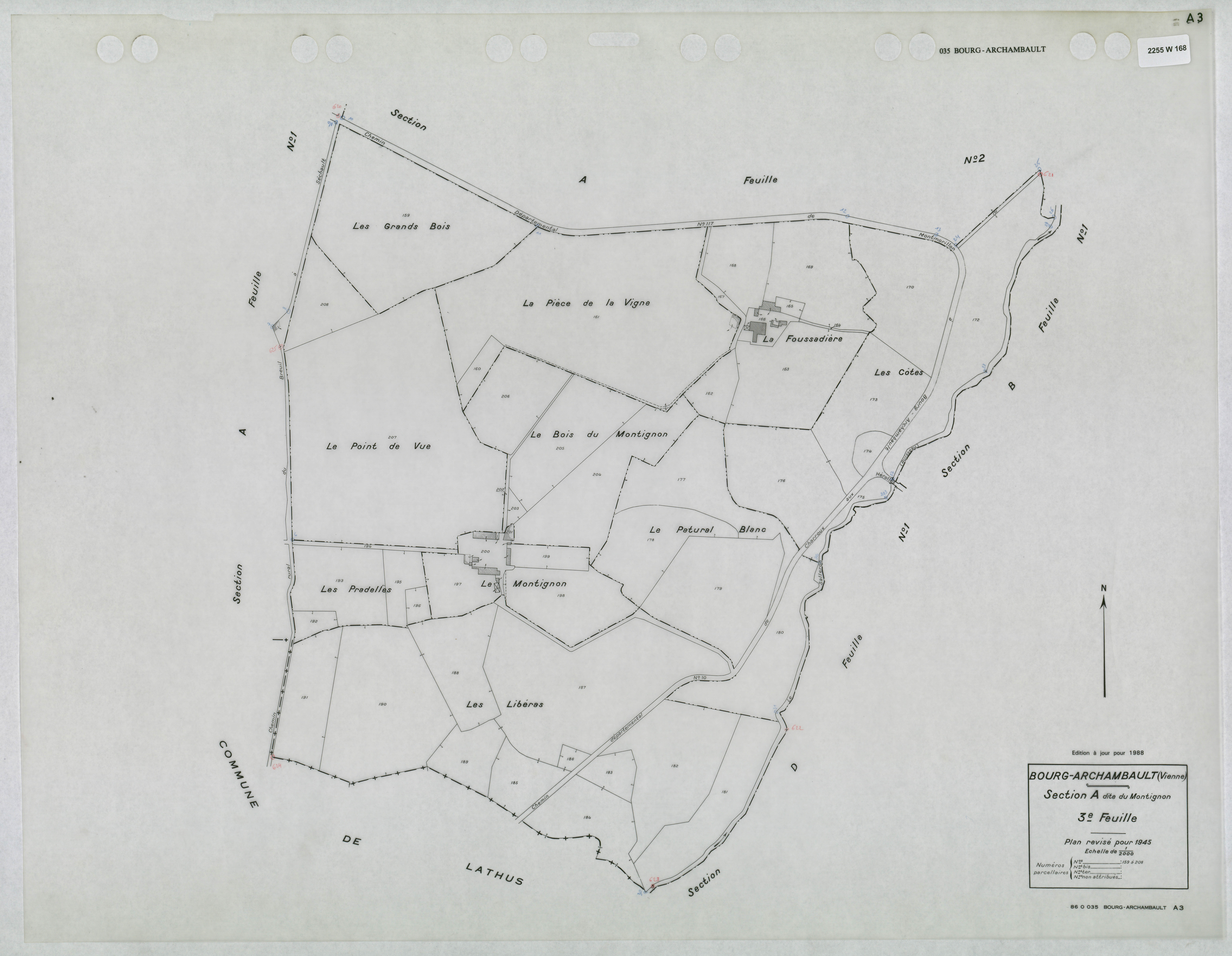 Bourg-Archambault - FRAD086_cadastre Plans mis à jour 