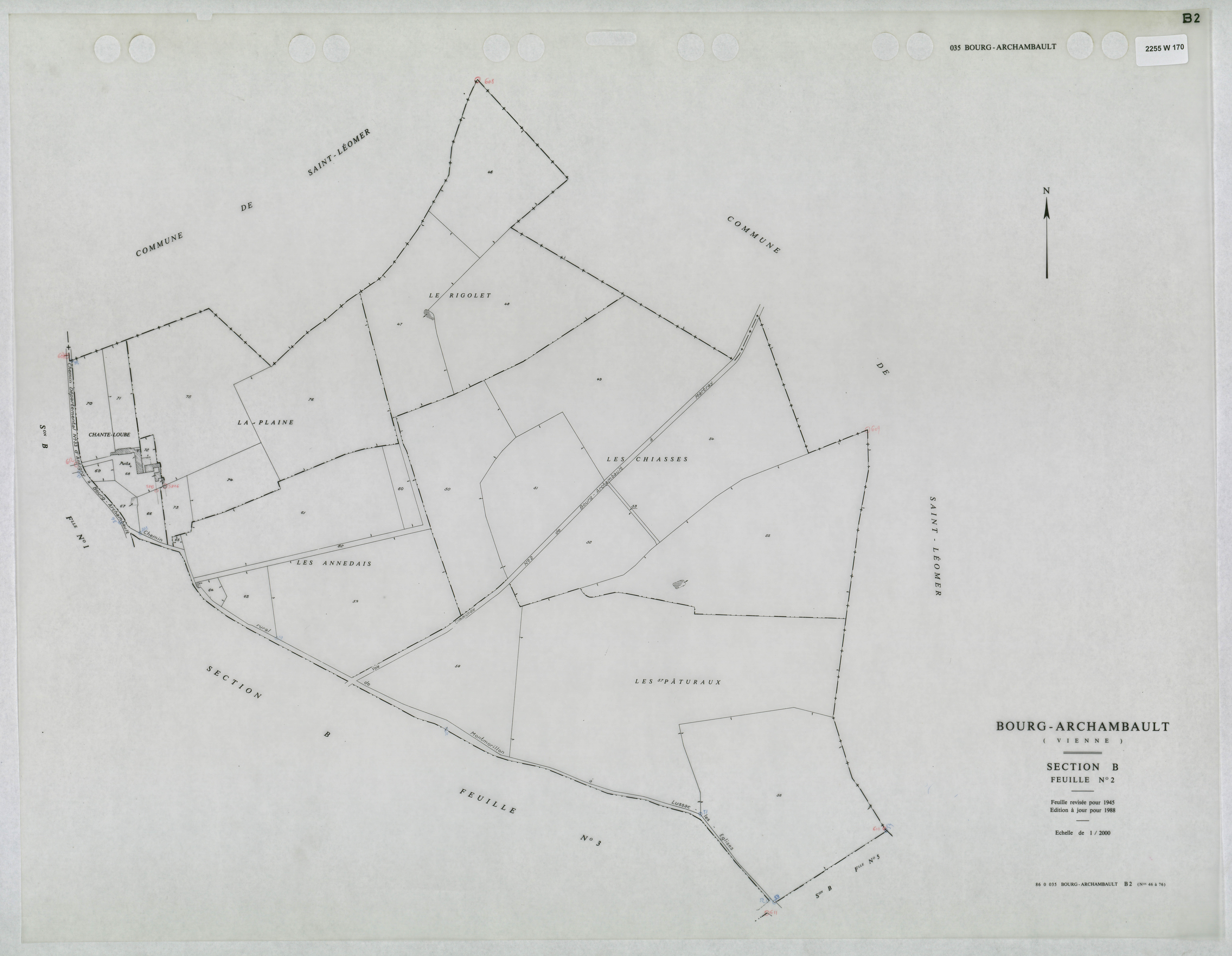 Bourg-Archambault - FRAD086_cadastre Plans mis à jour 