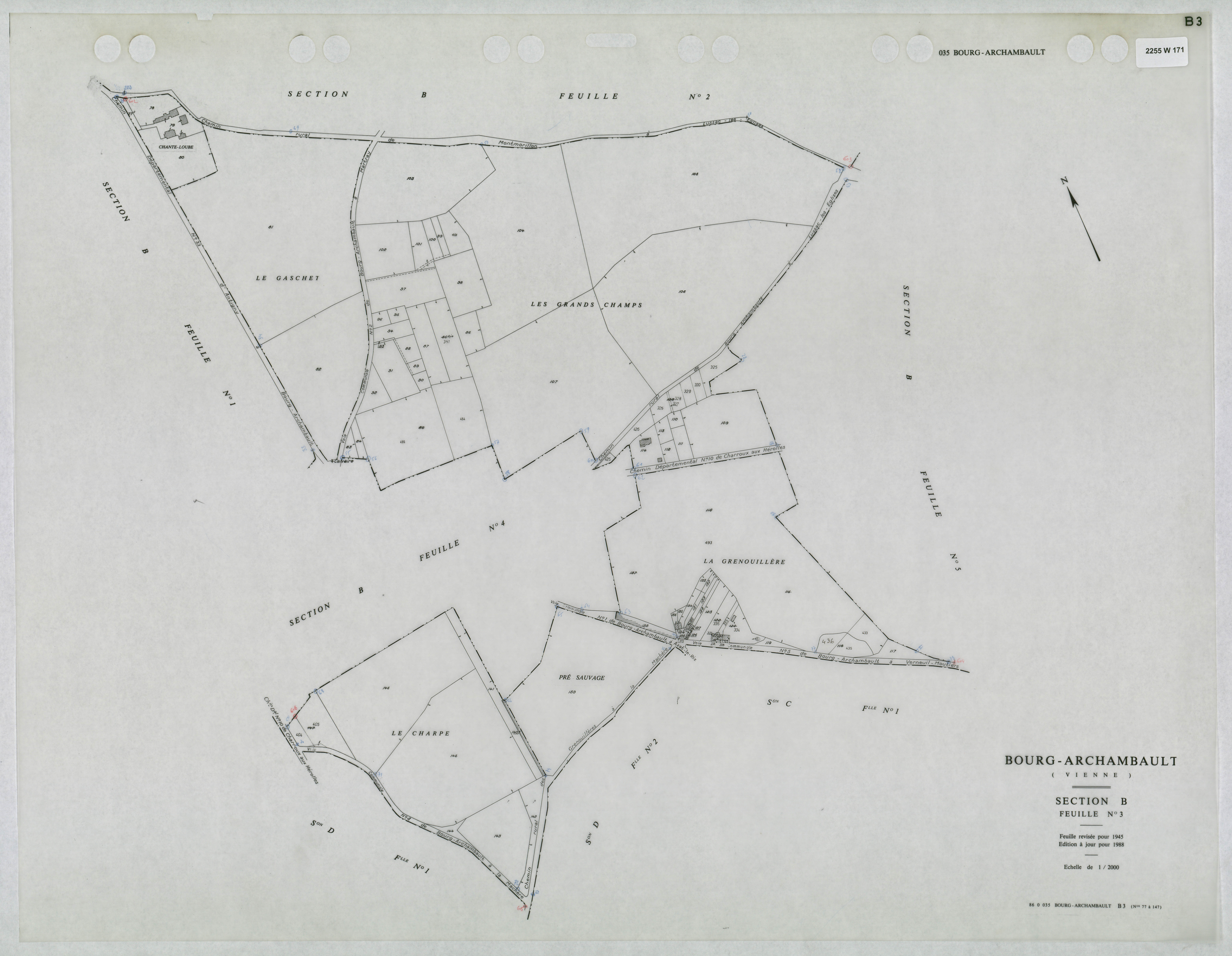 Bourg-Archambault - FRAD086_cadastre Plans mis à jour 