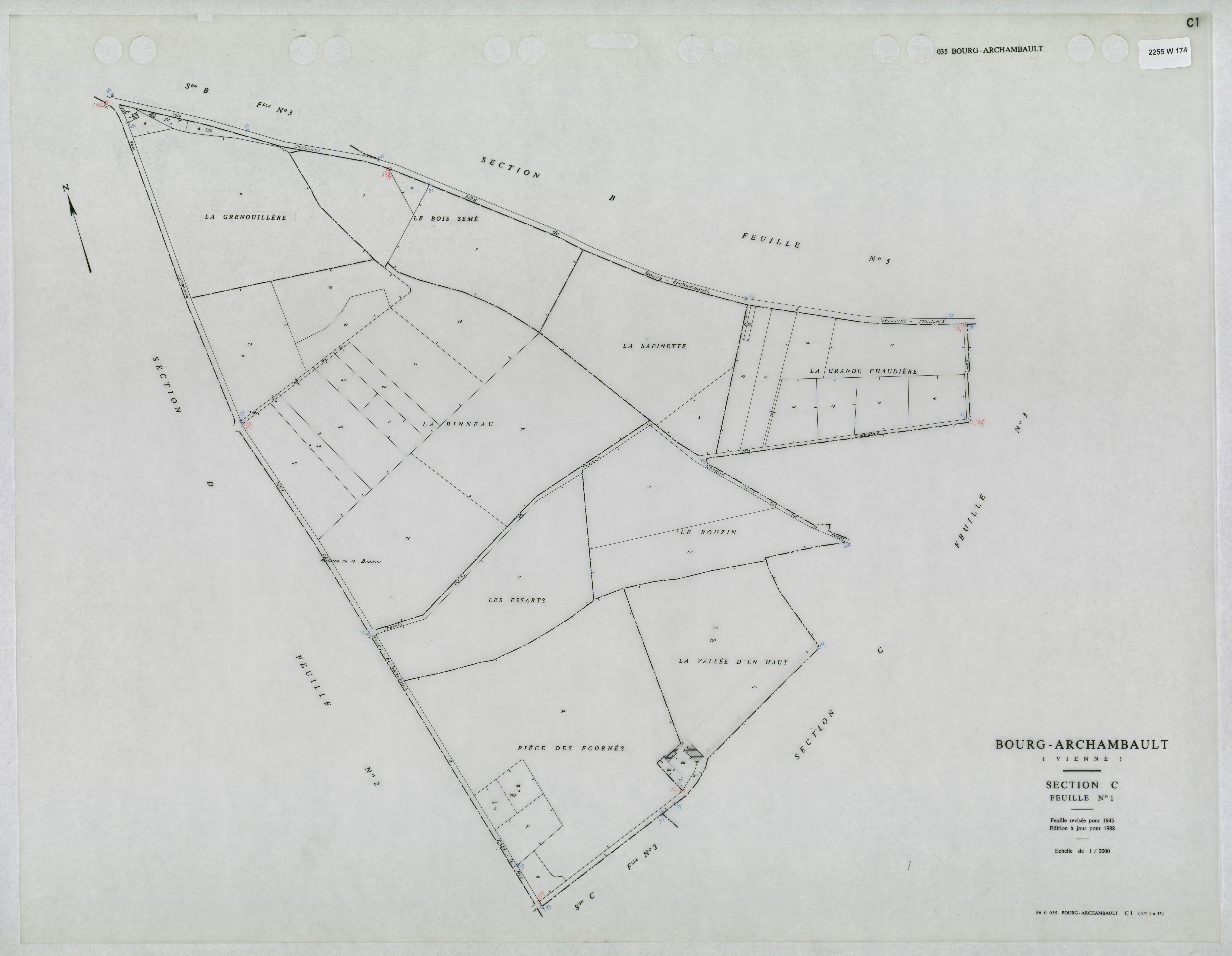 Bourg-Archambault - FRAD086_cadastre Plans mis à jour 