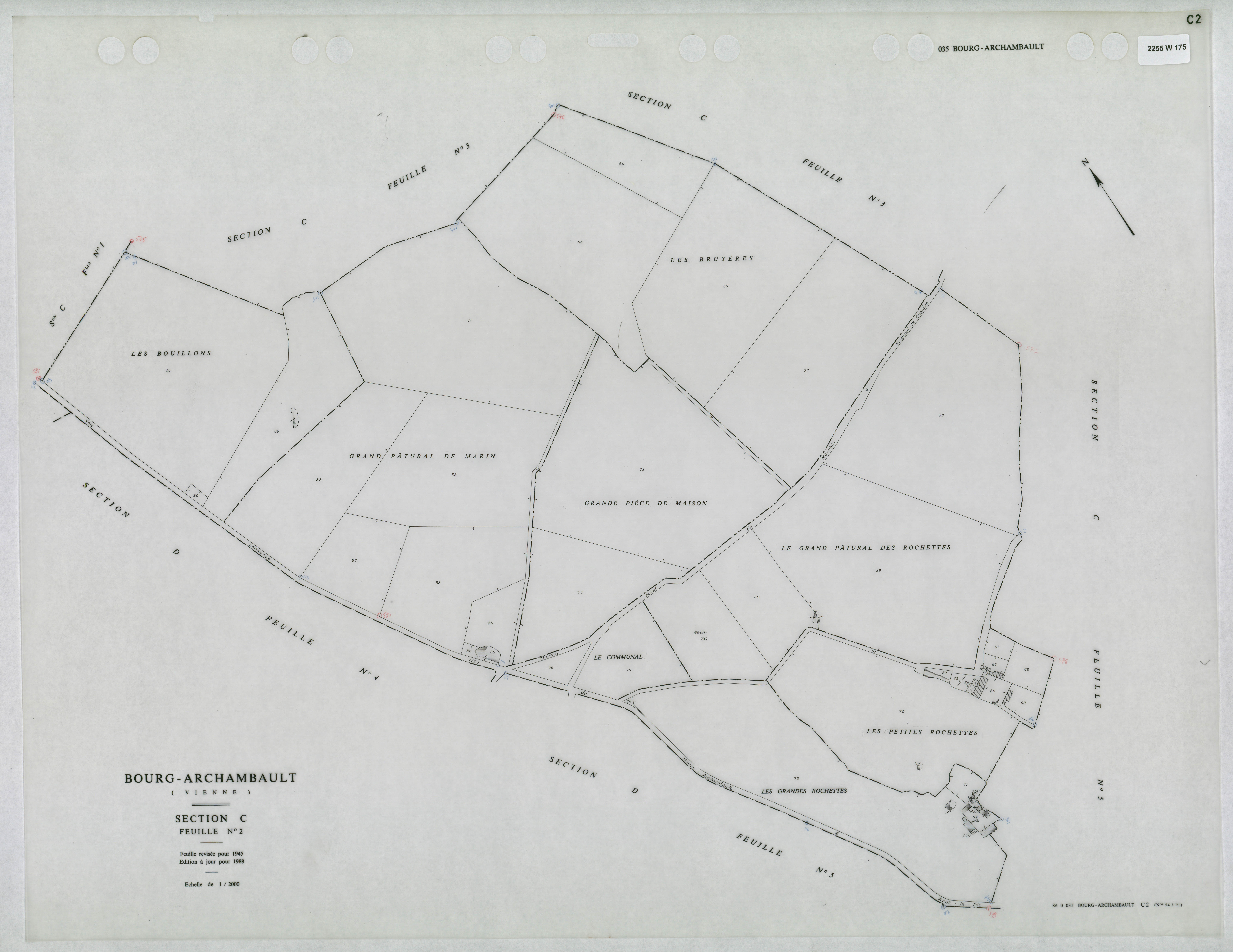 Bourg-Archambault - FRAD086_cadastre Plans mis à jour 