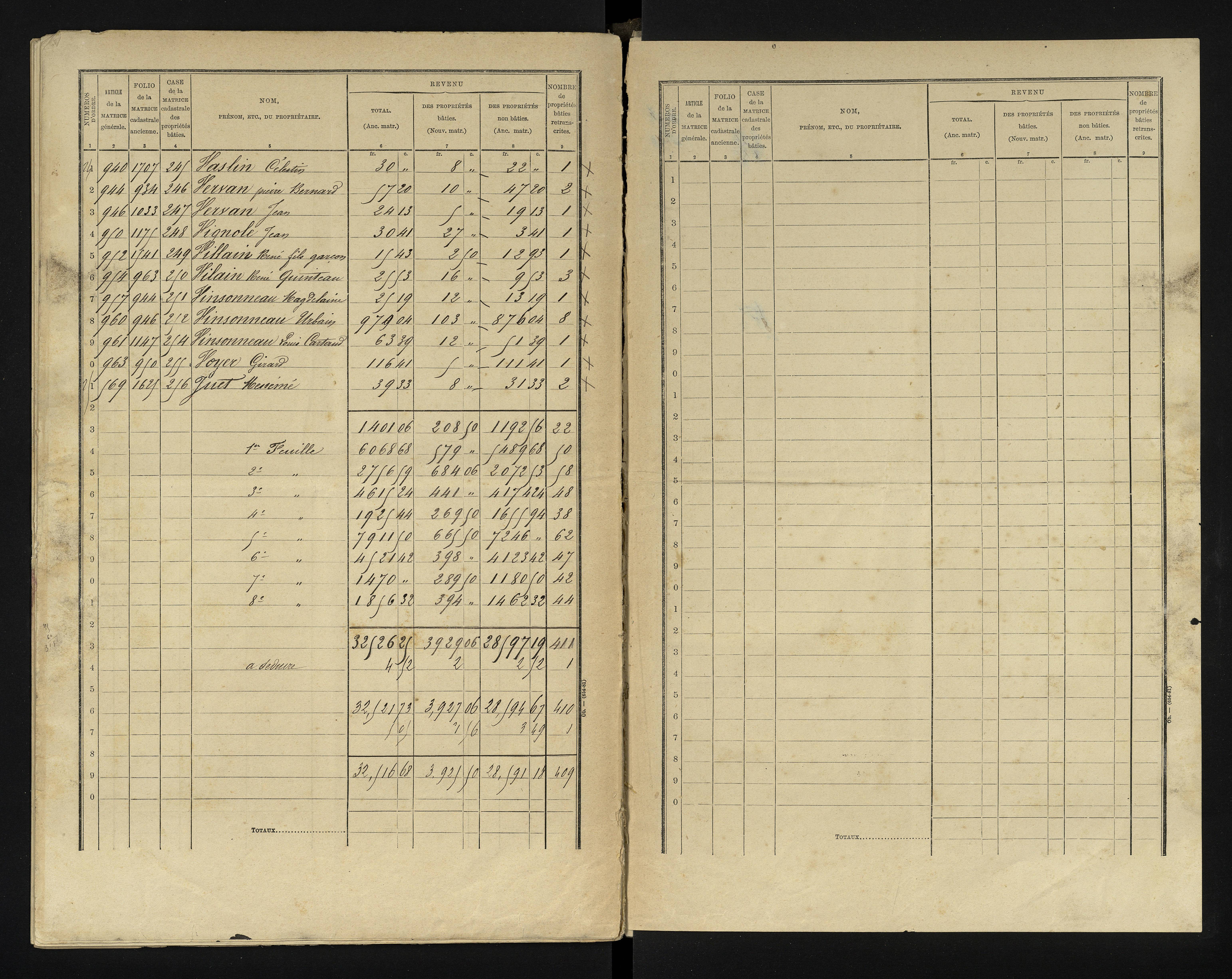 Bournand - FRAD086_cadastre Cases 1-344 