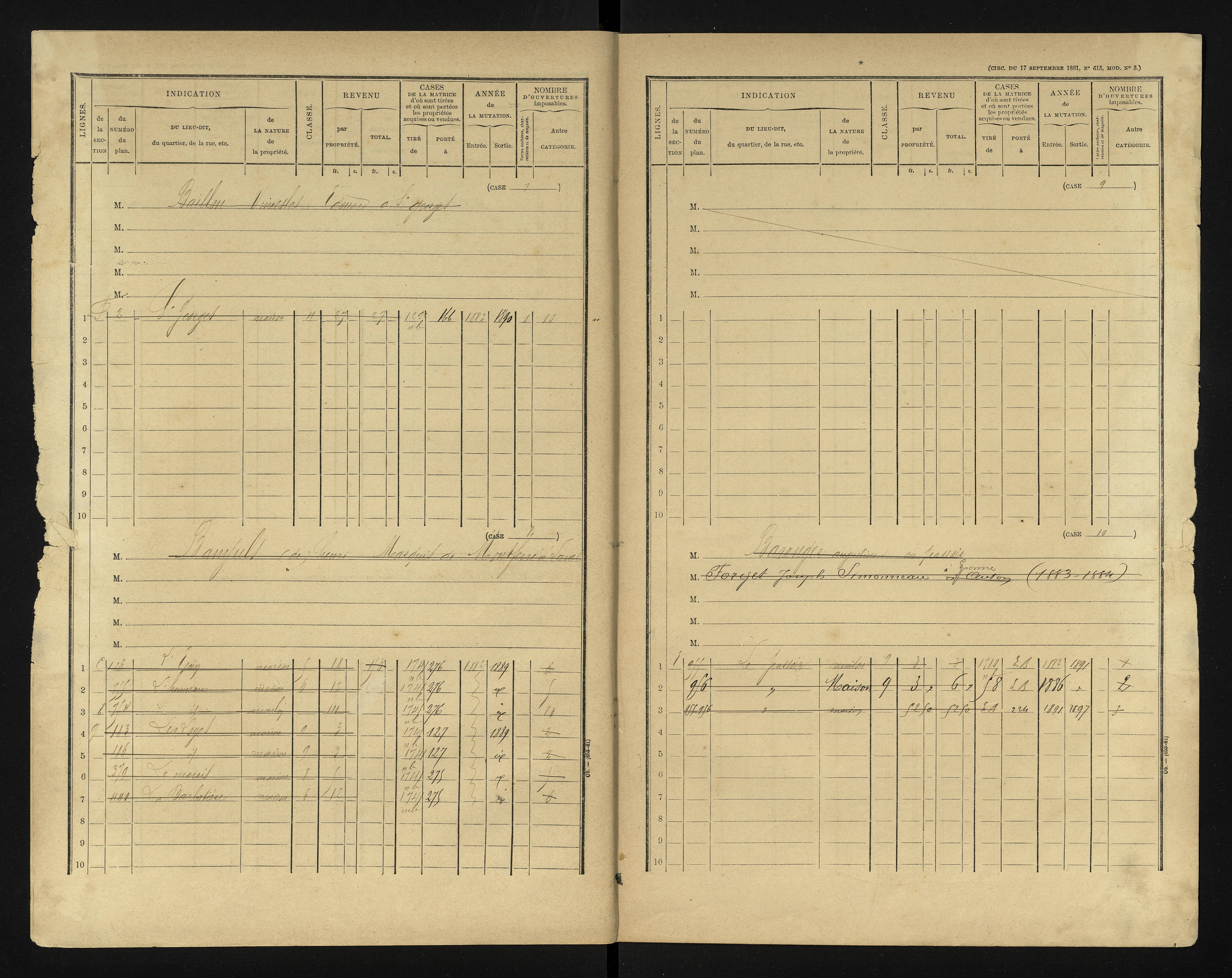 Bournand - FRAD086_cadastre Cases 1-344 