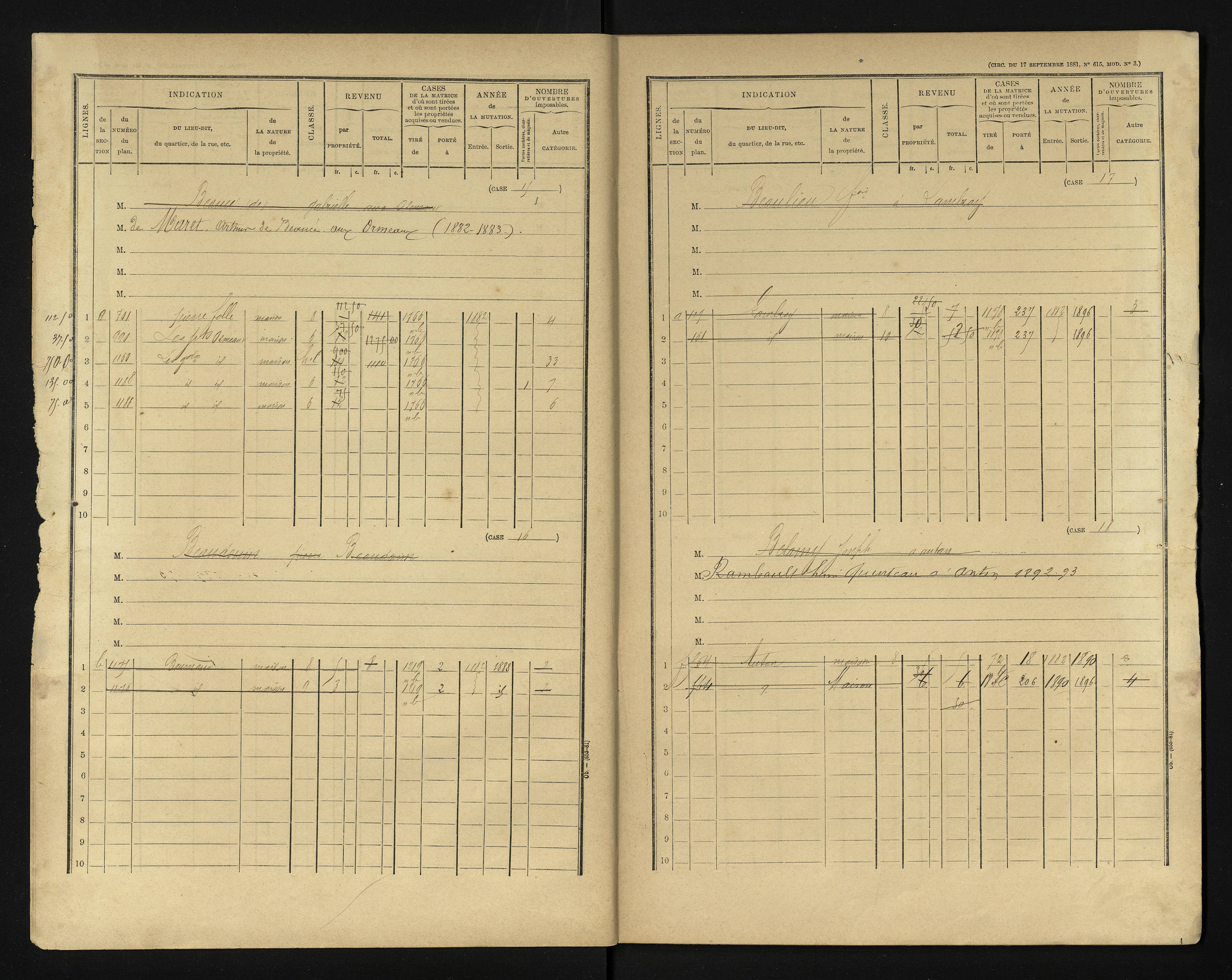 Bournand - FRAD086_cadastre Cases 1-344 