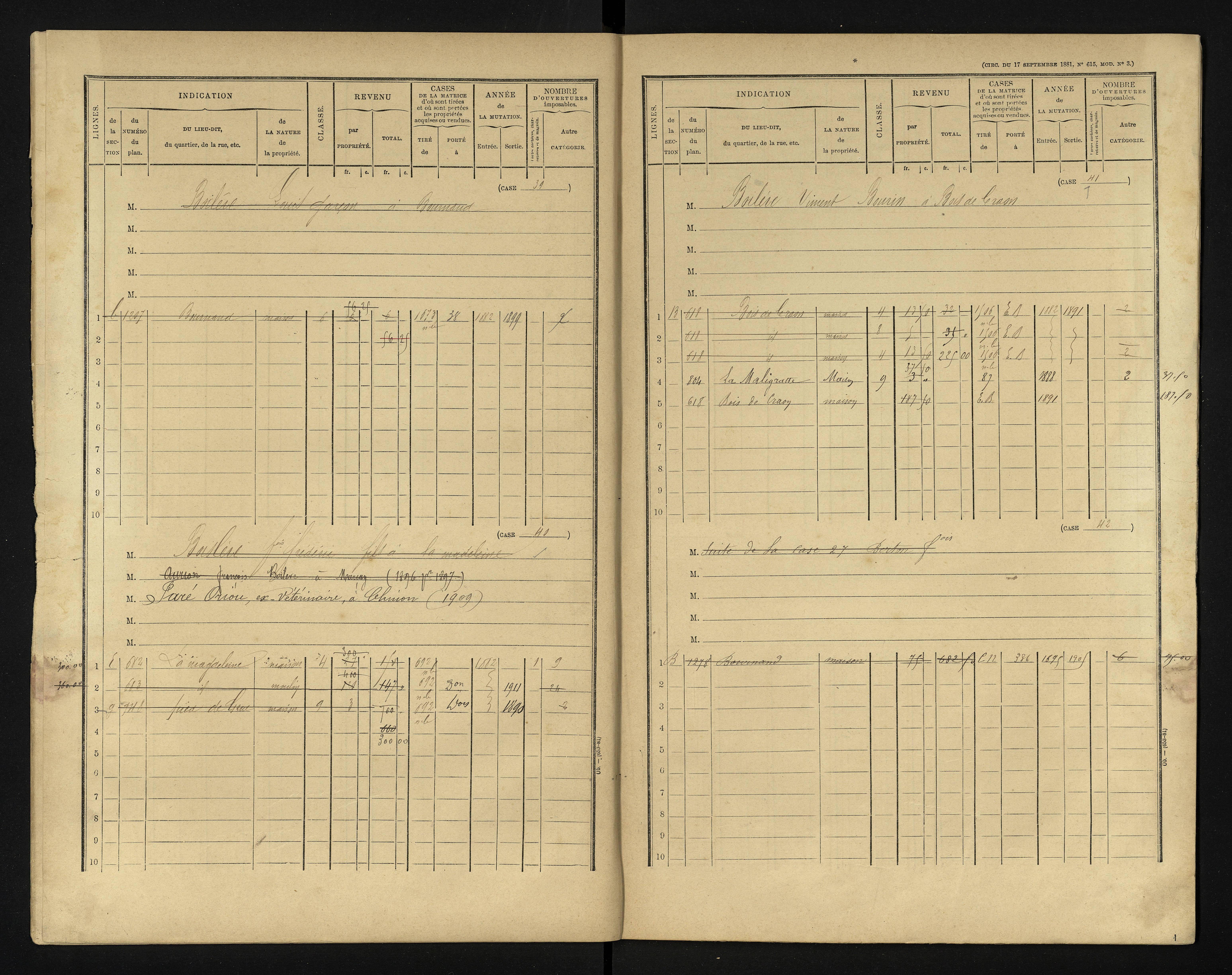 Bournand - FRAD086_cadastre Cases 1-344 