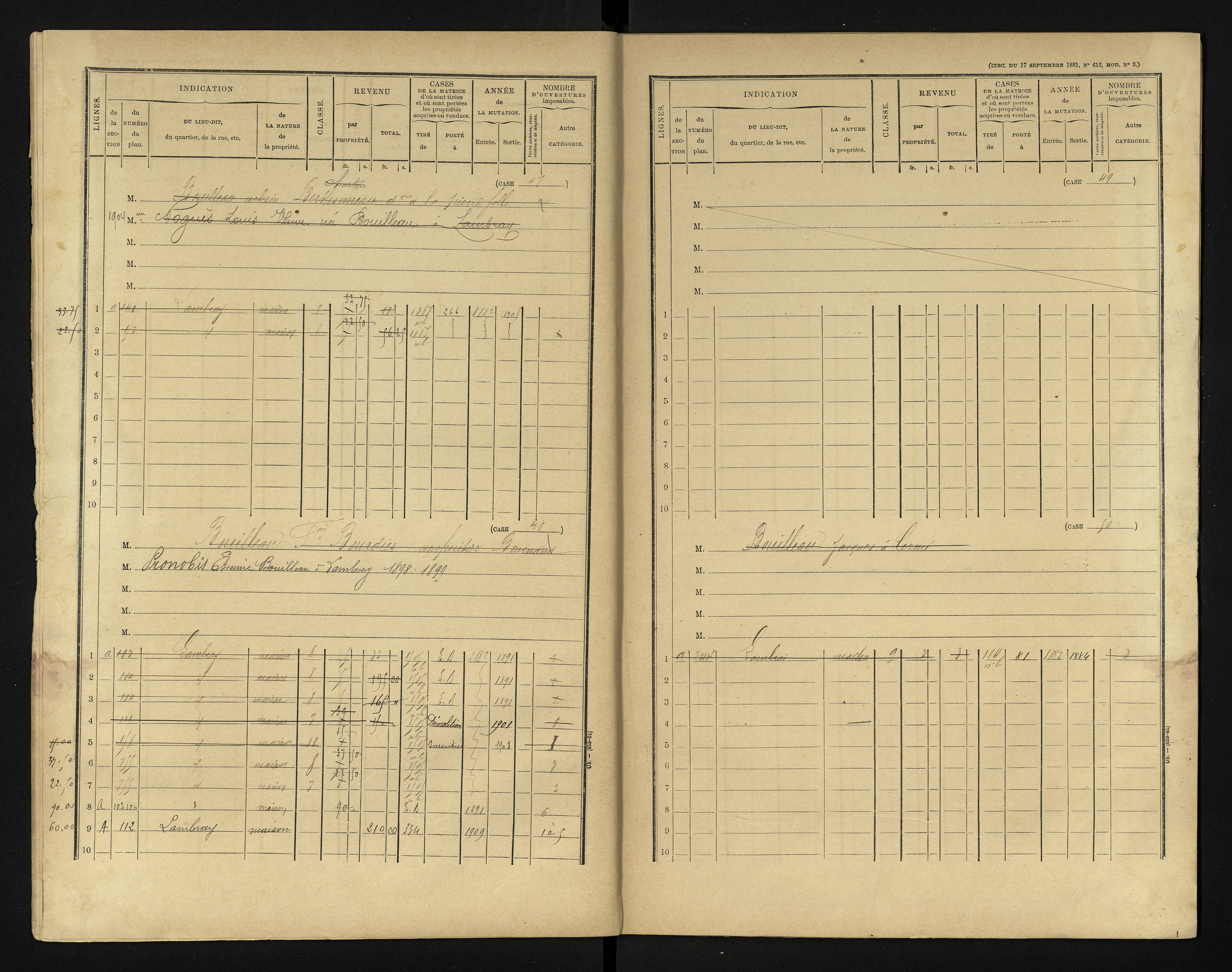 Bournand - FRAD086_cadastre Cases 1-344 