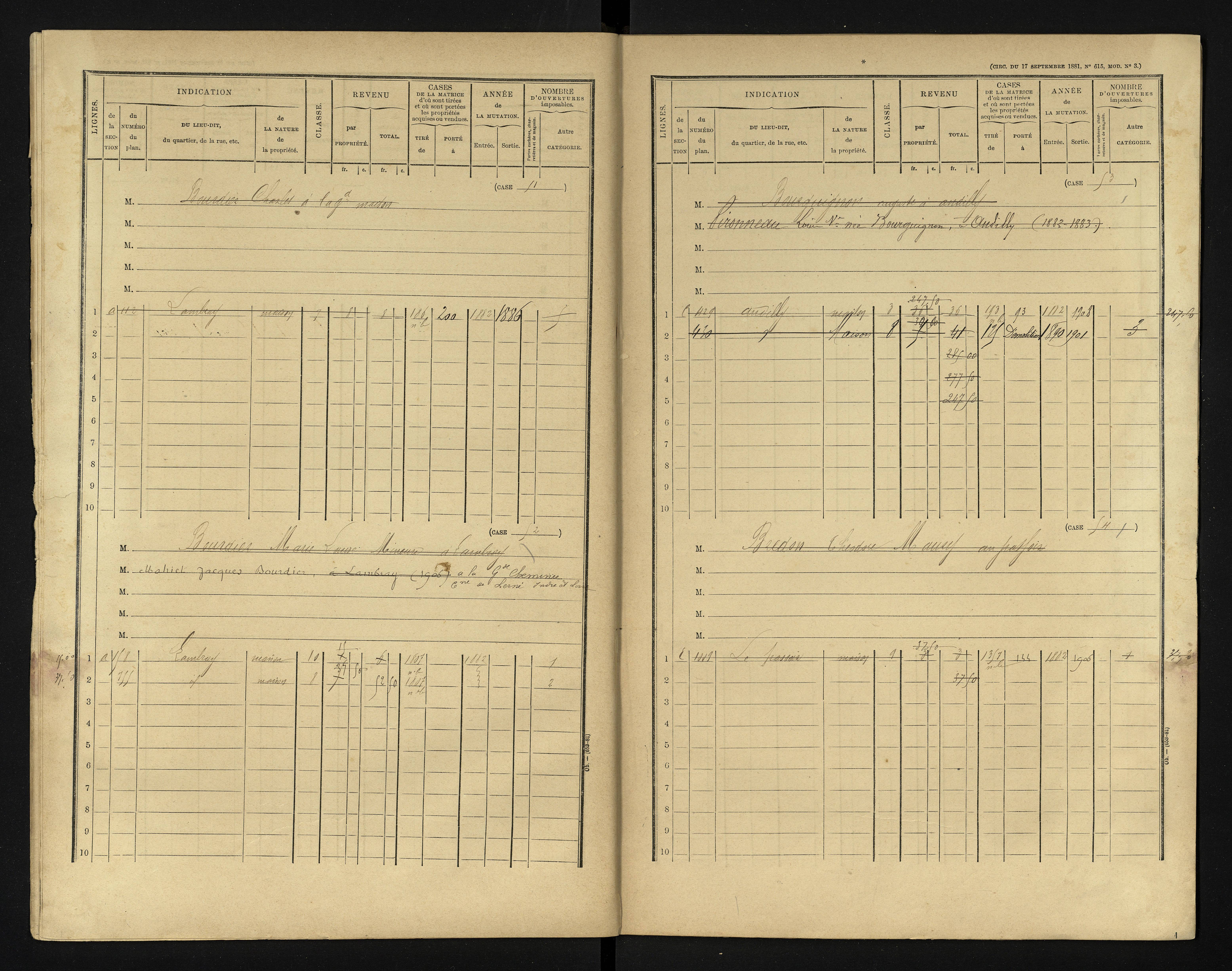 Bournand - FRAD086_cadastre Cases 1-344 