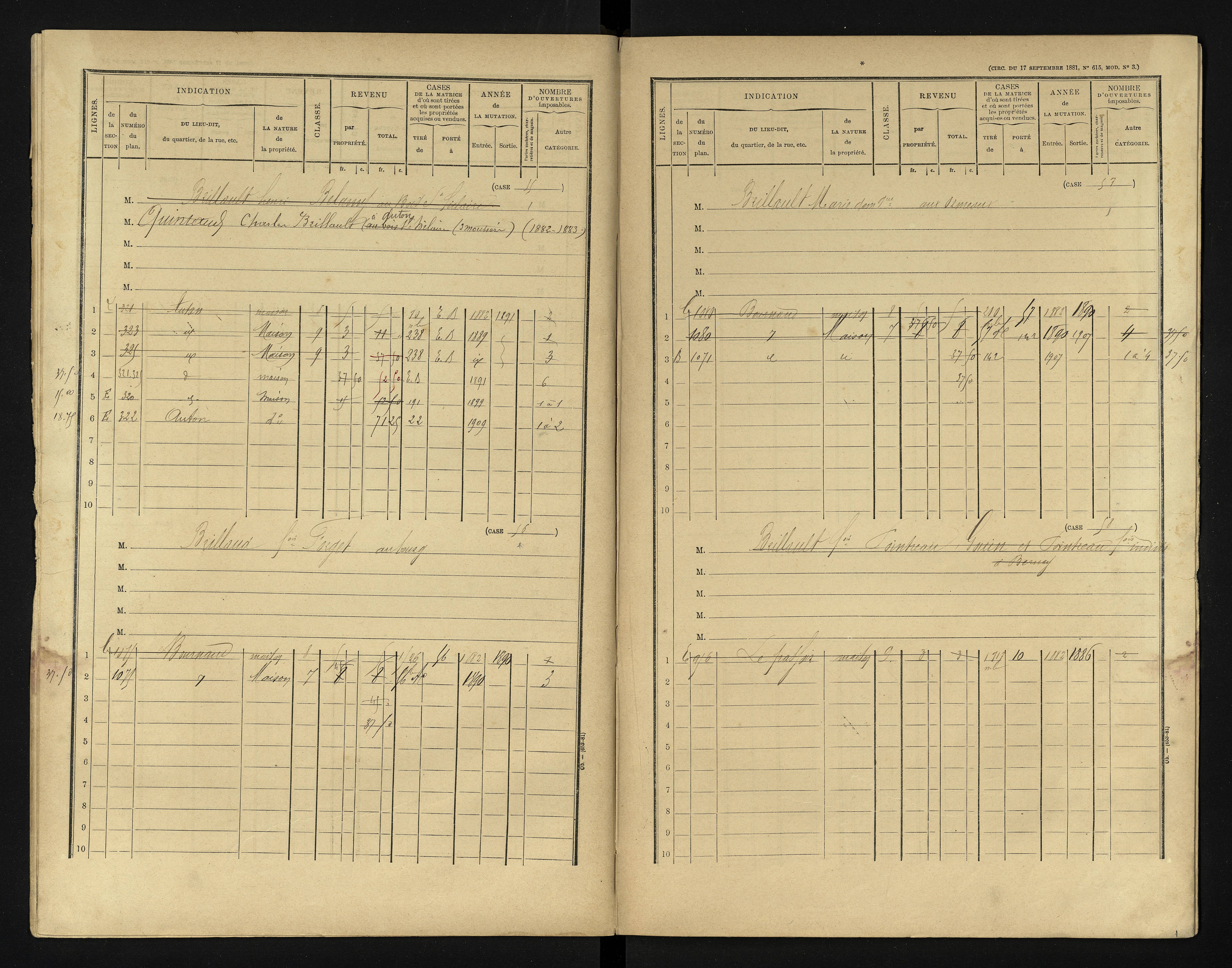 Bournand - FRAD086_cadastre Cases 1-344 