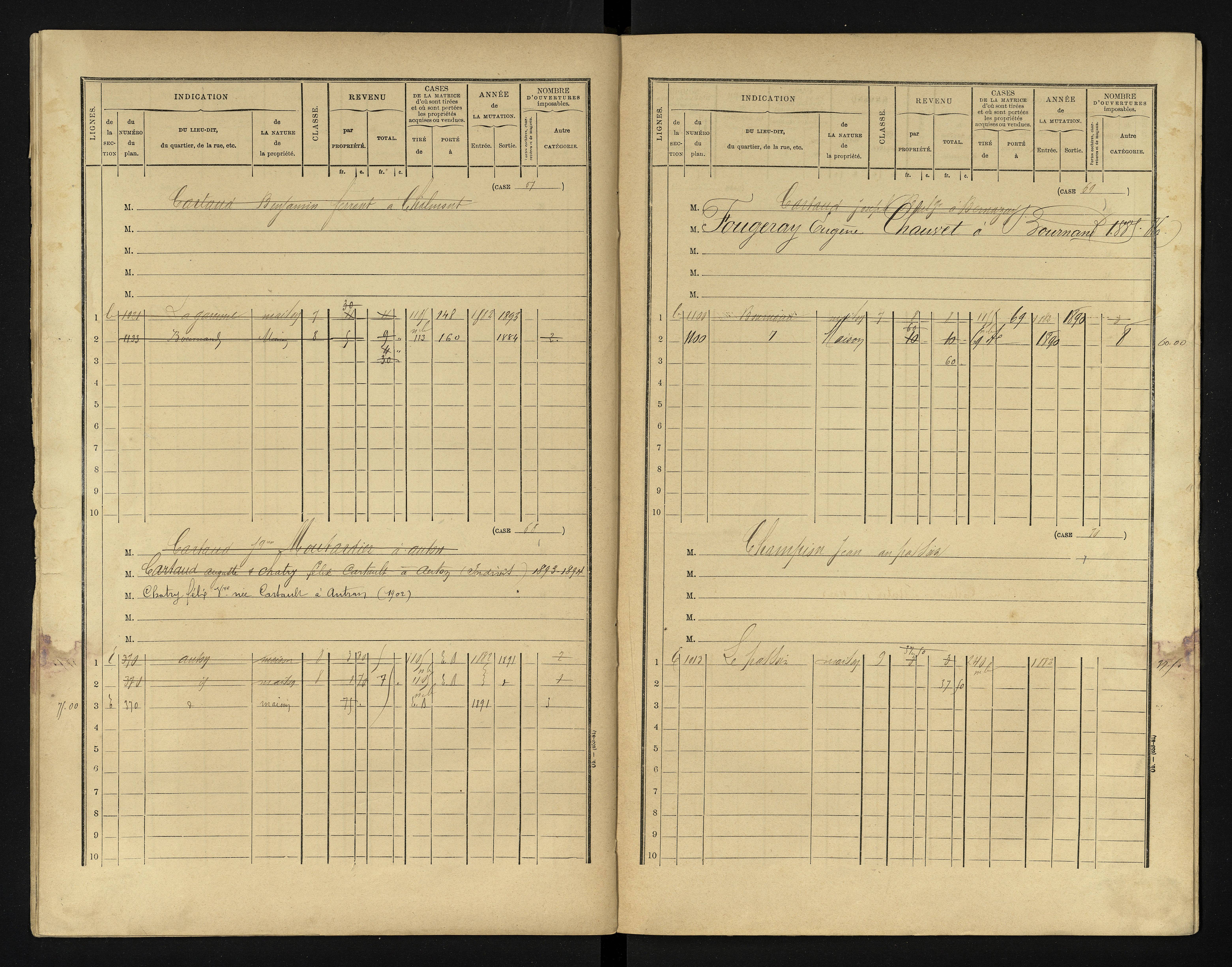 Bournand - FRAD086_cadastre Cases 1-344 
