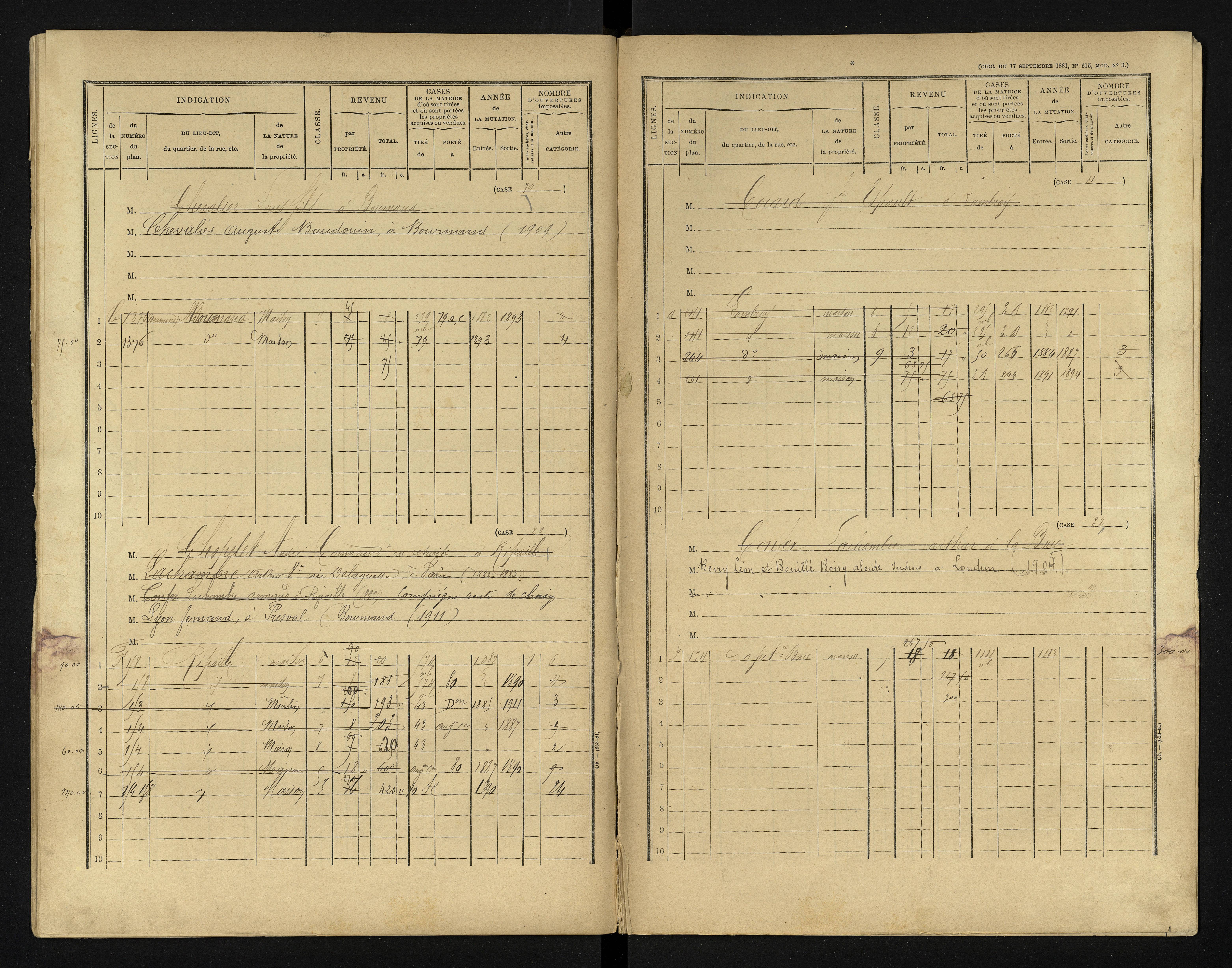 Bournand - FRAD086_cadastre Cases 1-344 