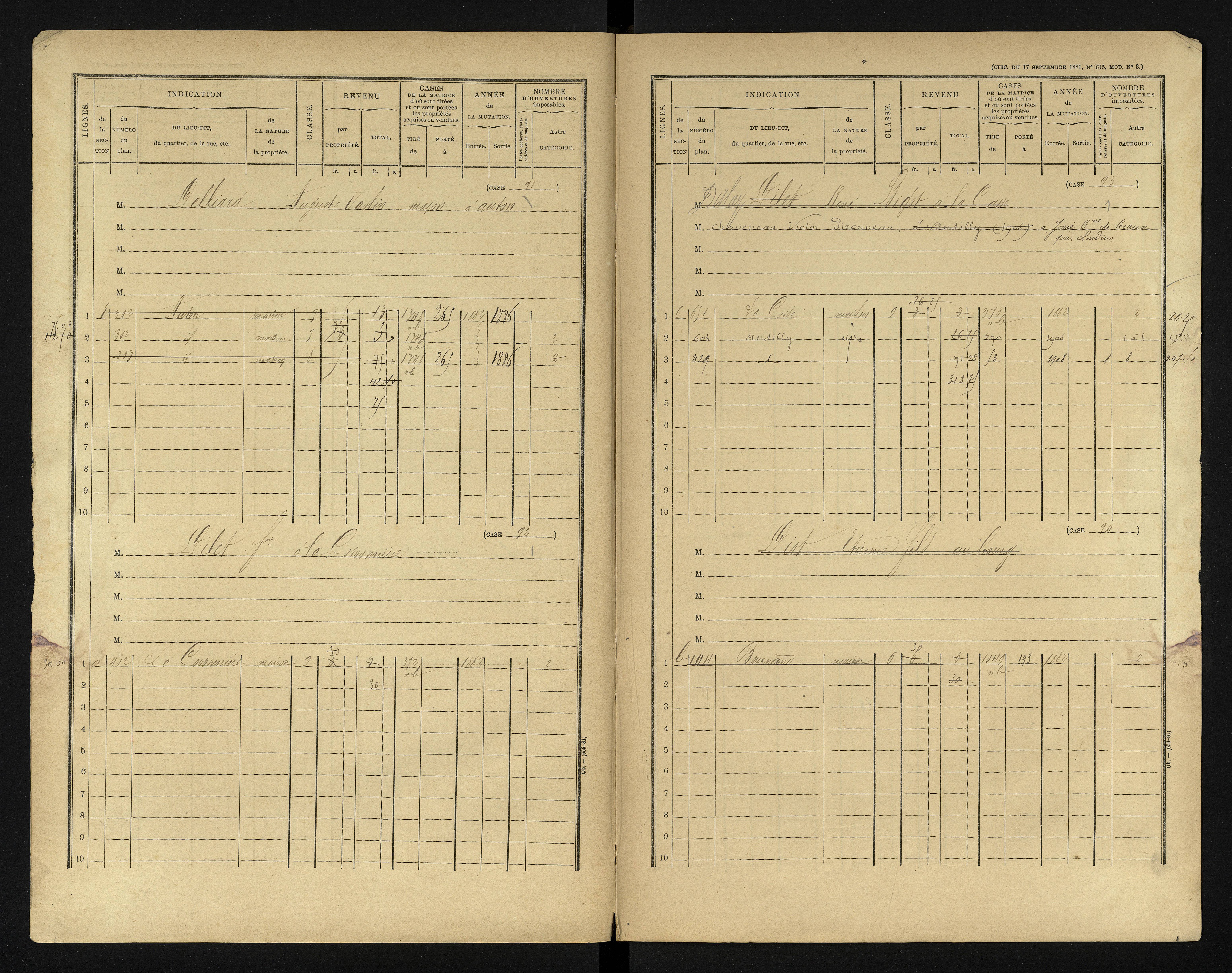 Bournand - FRAD086_cadastre Cases 1-344 