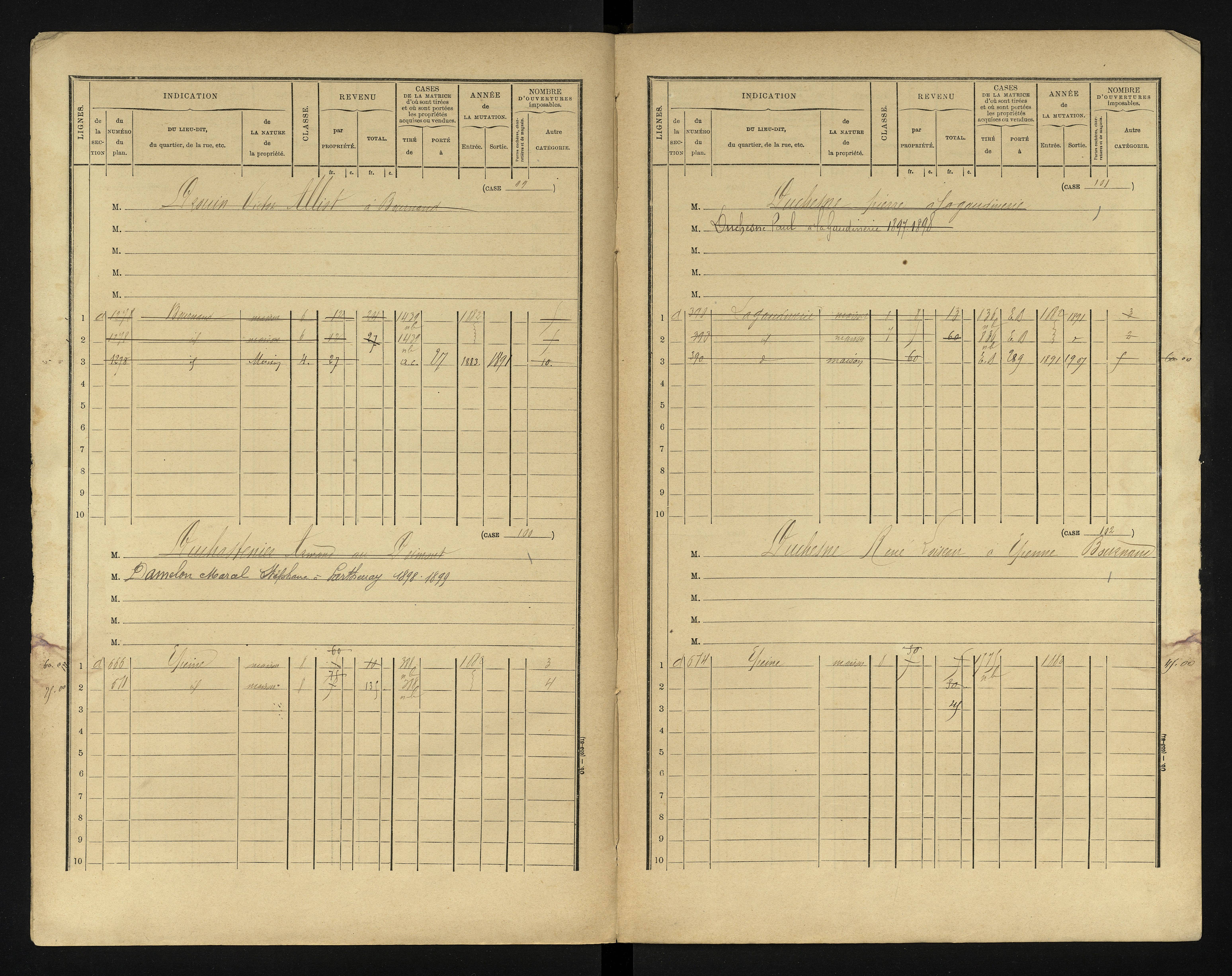 Bournand - FRAD086_cadastre Cases 1-344 