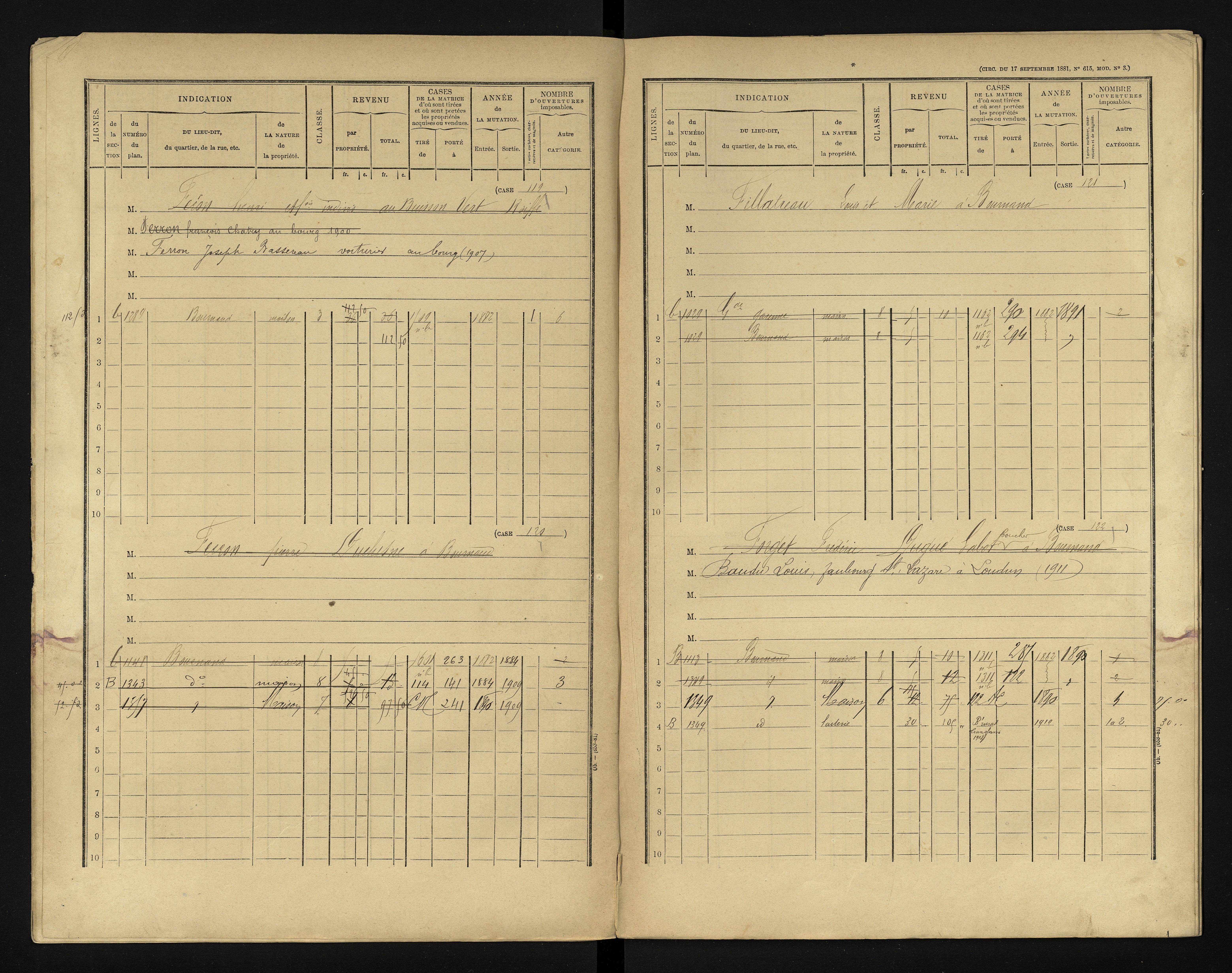 Bournand - FRAD086_cadastre Cases 1-344 