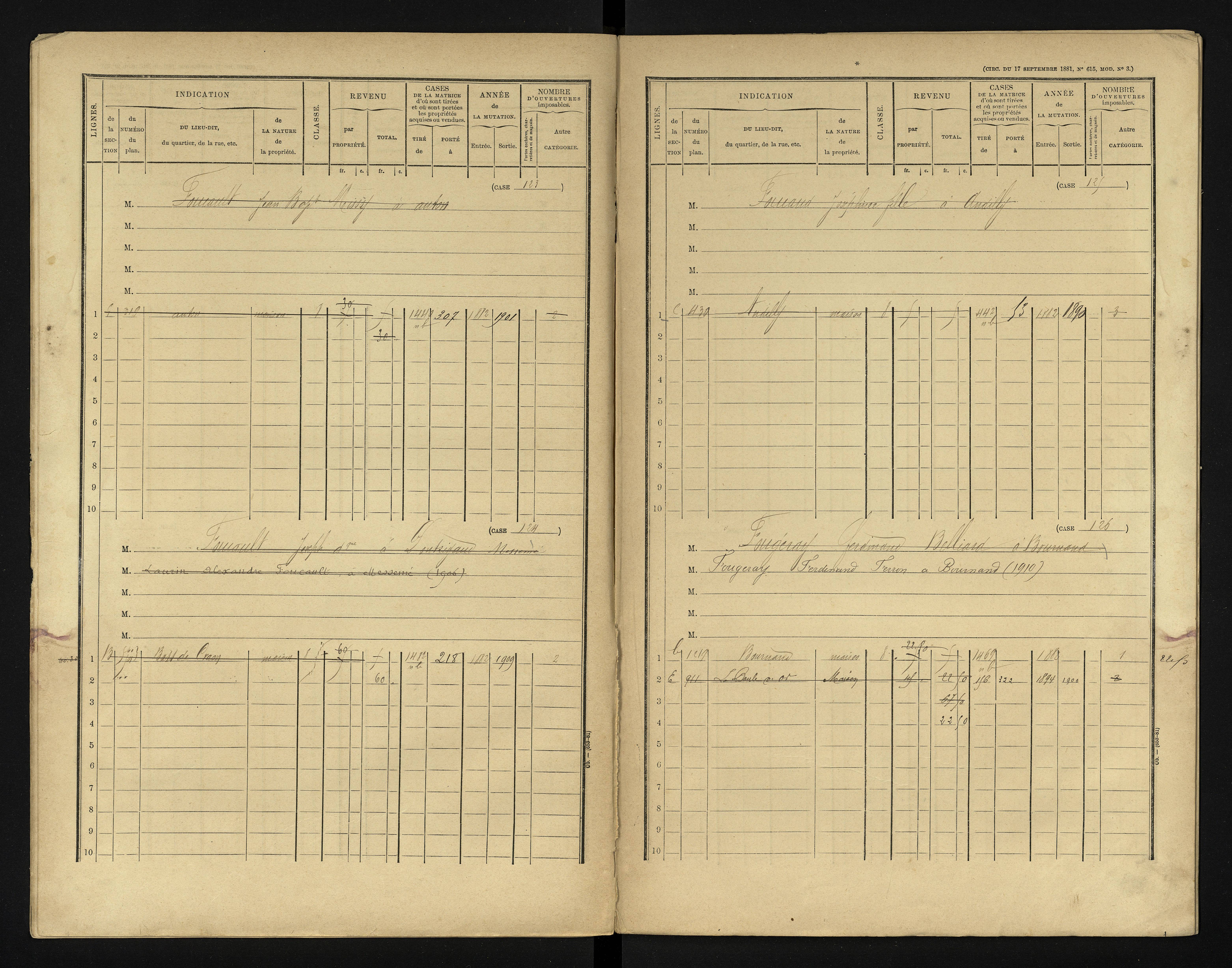 Bournand - FRAD086_cadastre Cases 1-344 