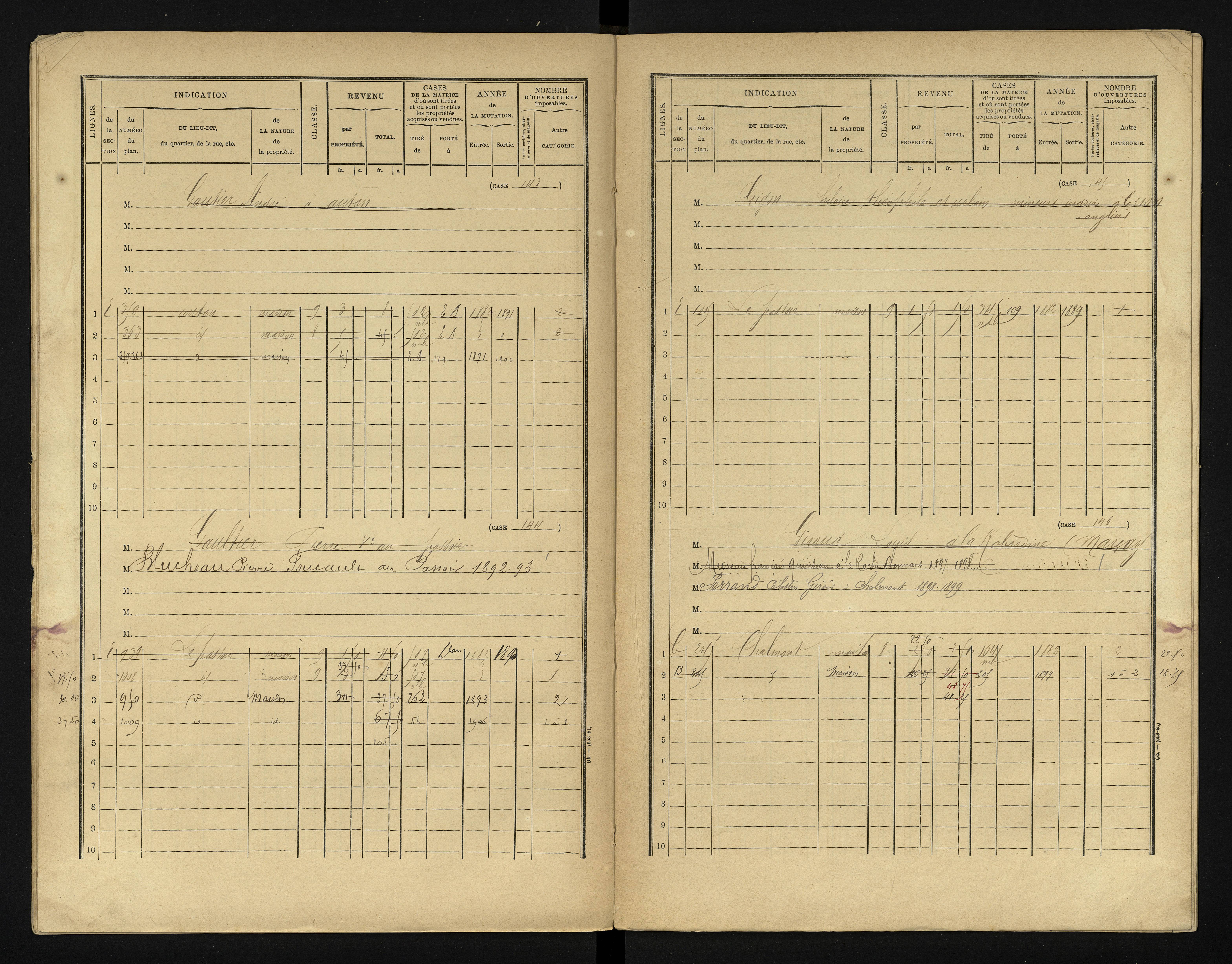 Bournand - FRAD086_cadastre Cases 1-344 