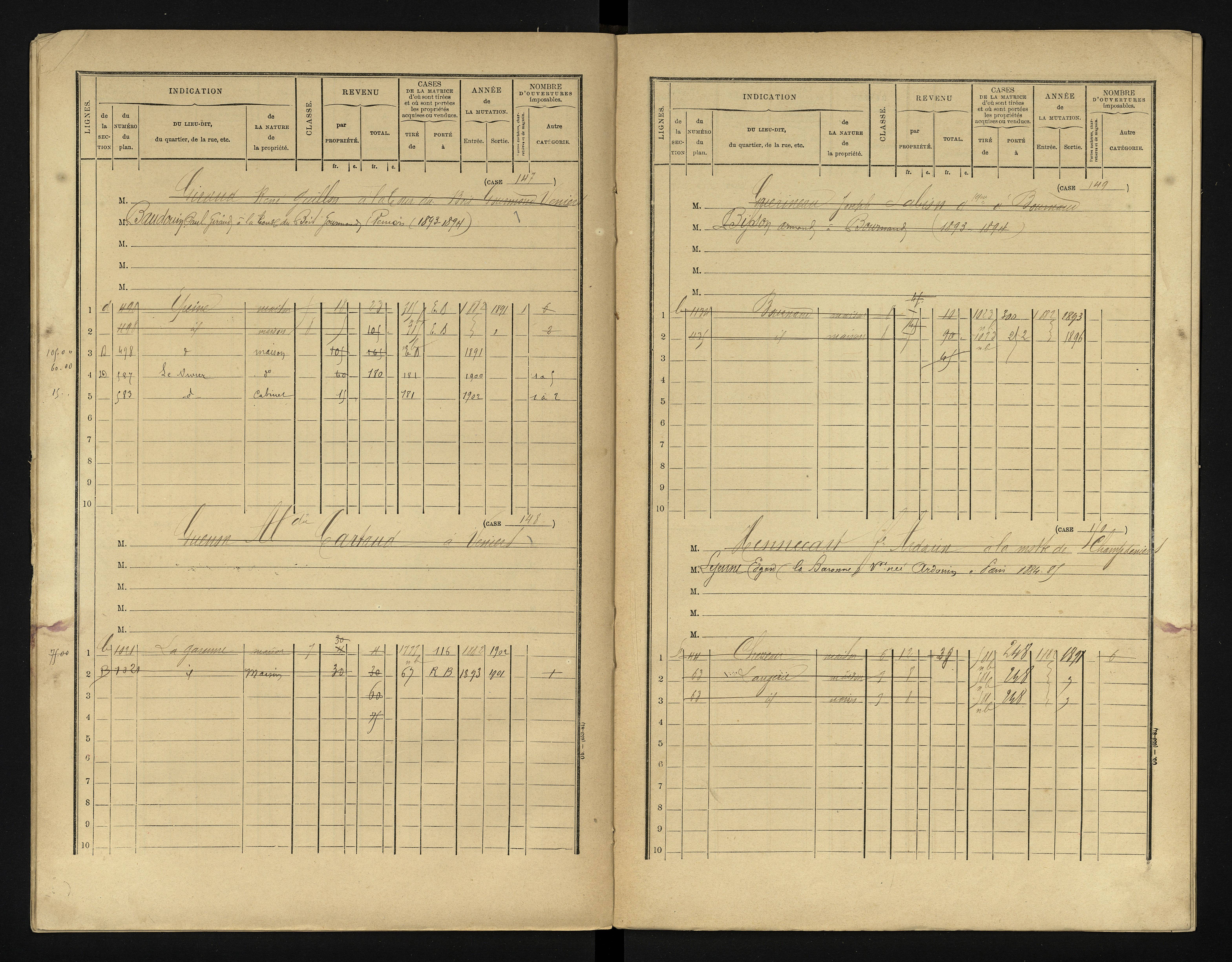 Bournand - FRAD086_cadastre Cases 1-344 