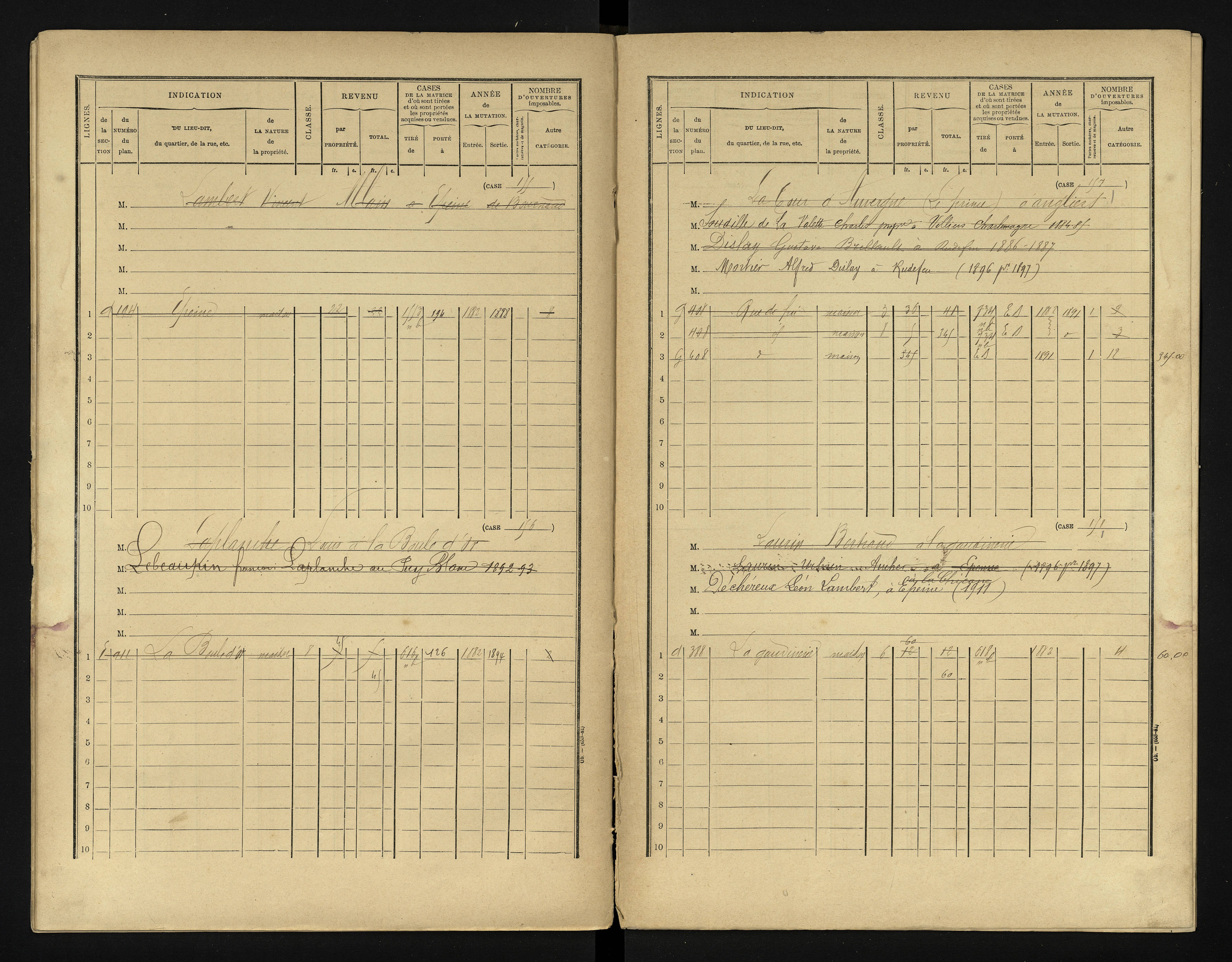 Bournand - FRAD086_cadastre Cases 1-344 