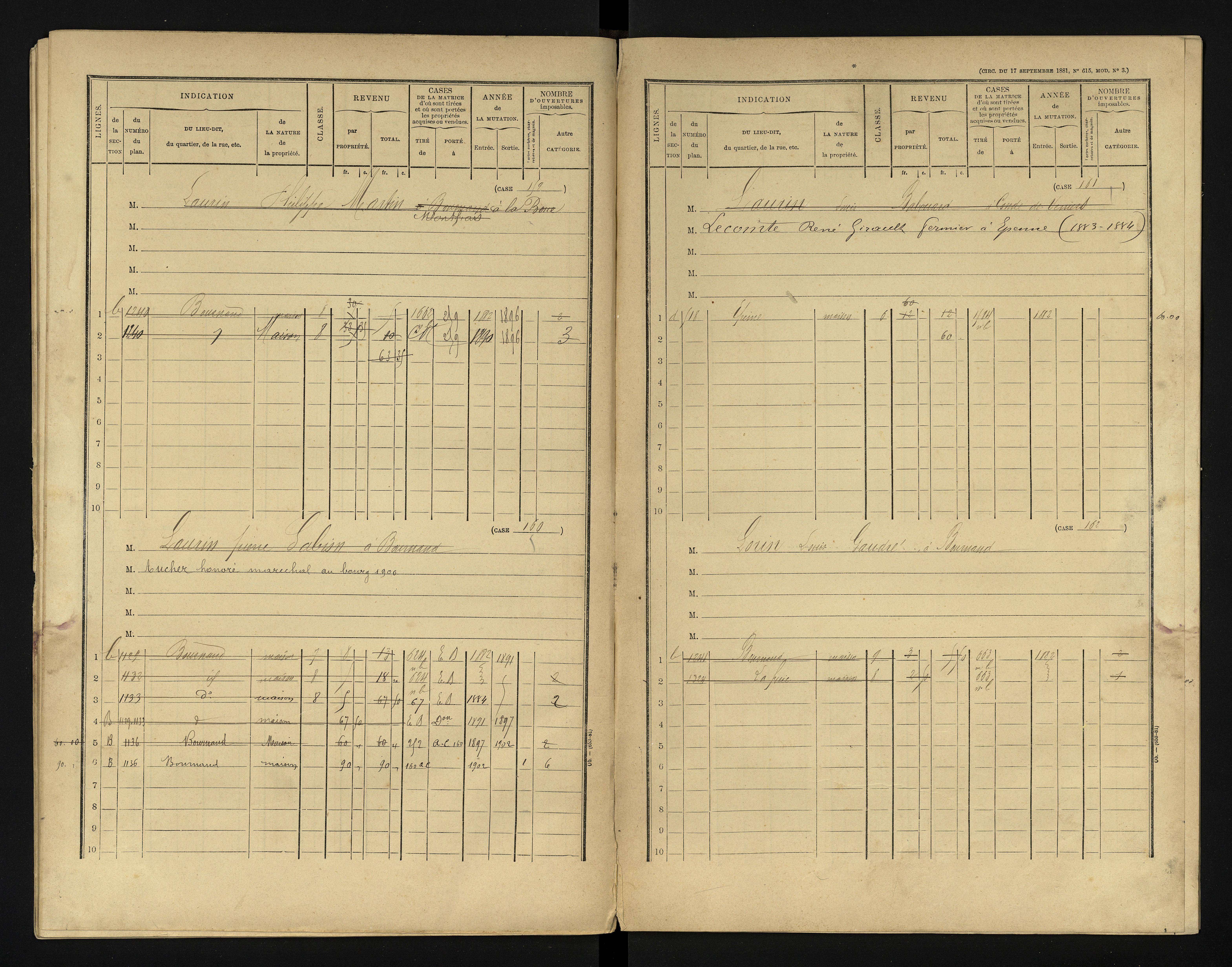 Bournand - FRAD086_cadastre Cases 1-344 